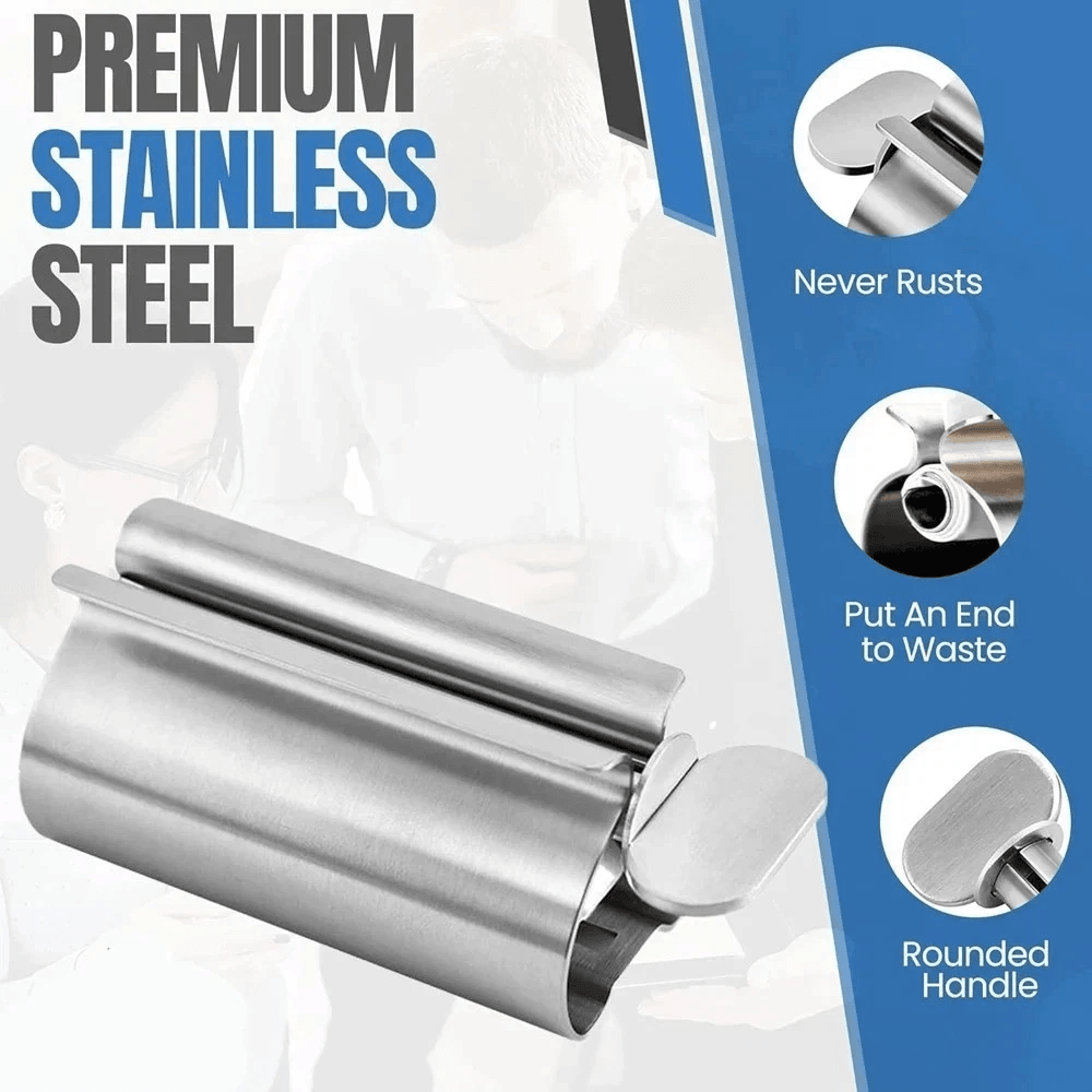 Stainless Steel Toothpaste Tube Squeezer Roller For Bathroom And Travel 3