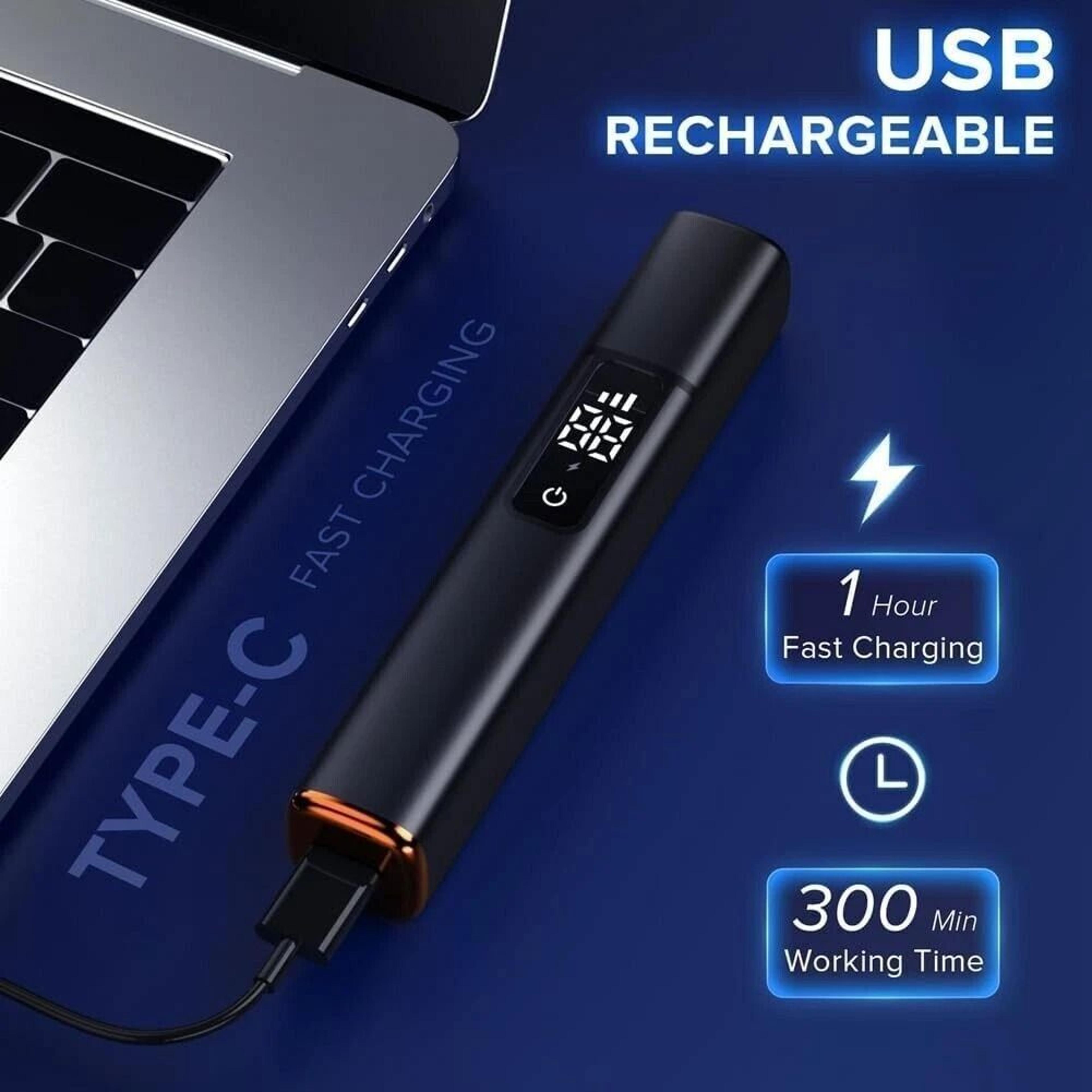 USB Rechargeable Ear And Nose Hair Trimmer With LED Display 4