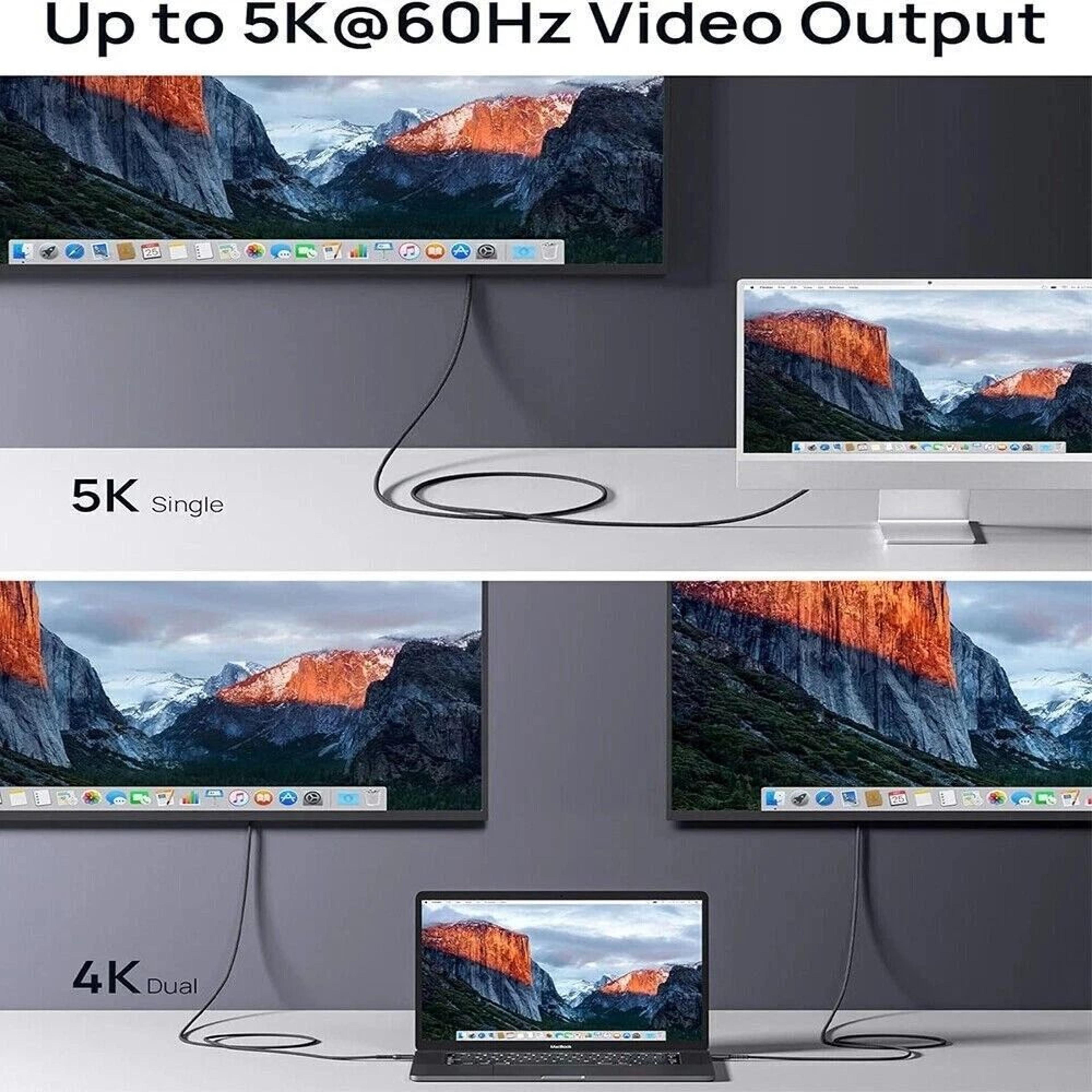 USB C To USB C Cable 5K Fast Charging Cable For MacBook Hub 2