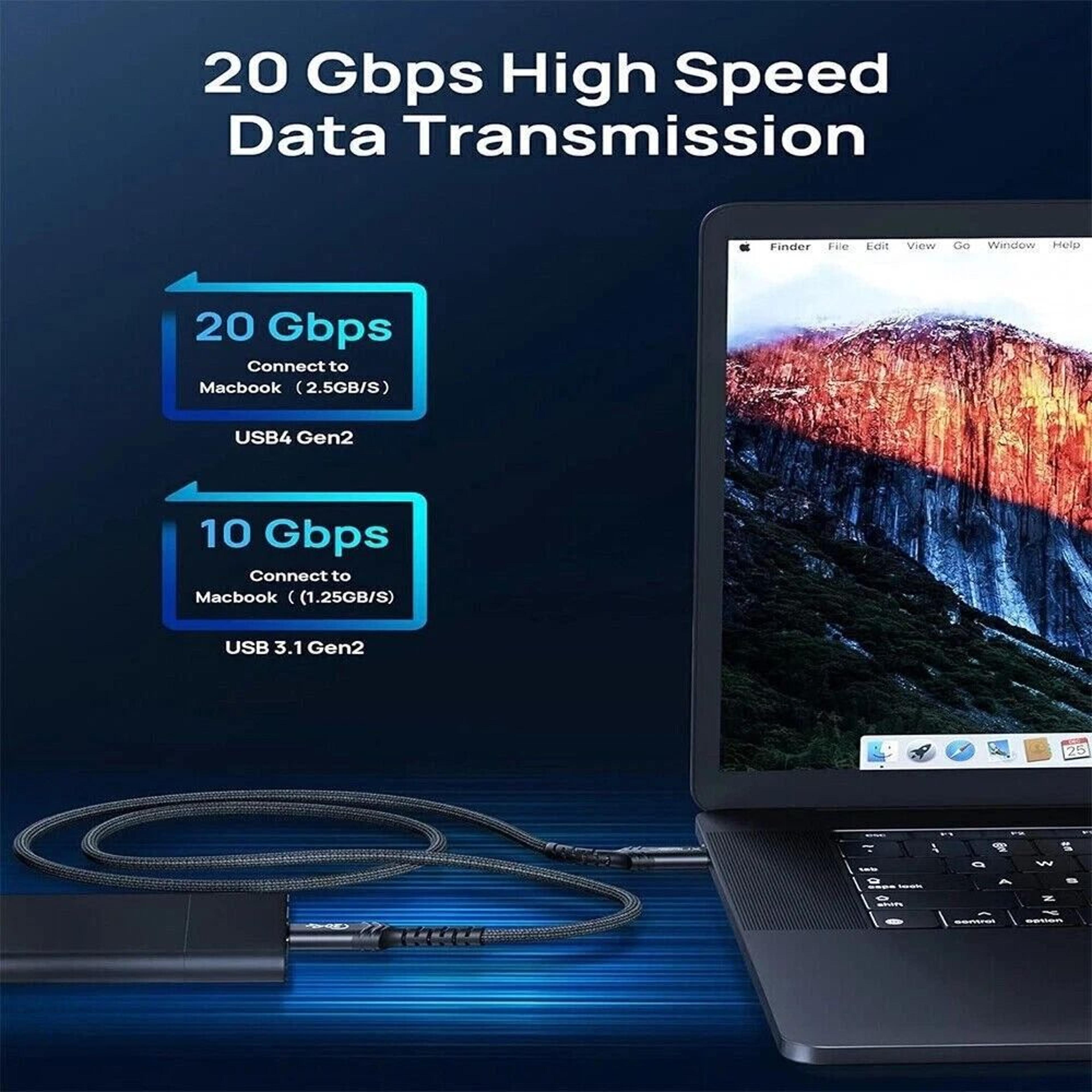 USB C To USB C Cable 5K Fast Charging Cable For MacBook Hub 3
