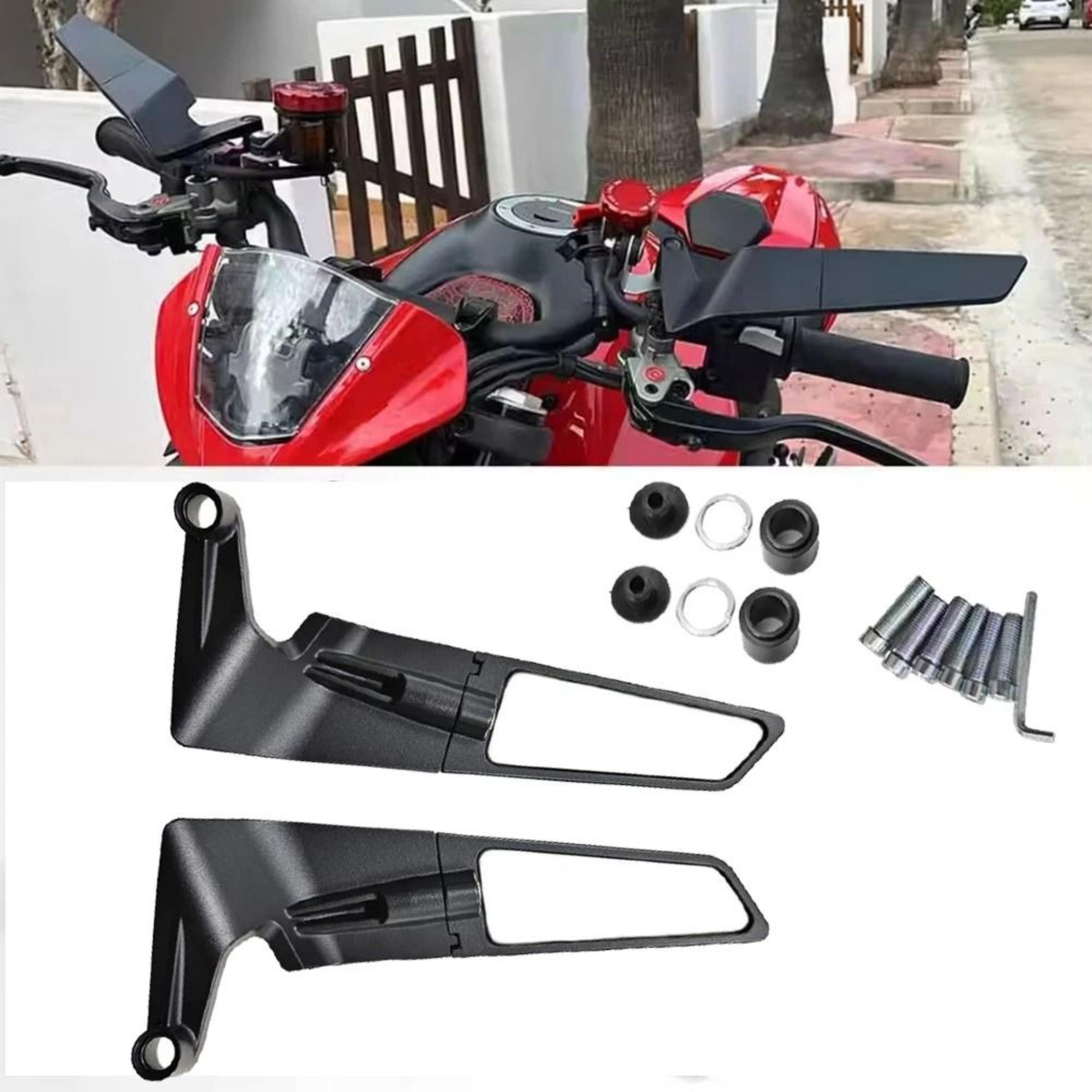 yamaha mt rearview side mirrors adjustable foldable black pair