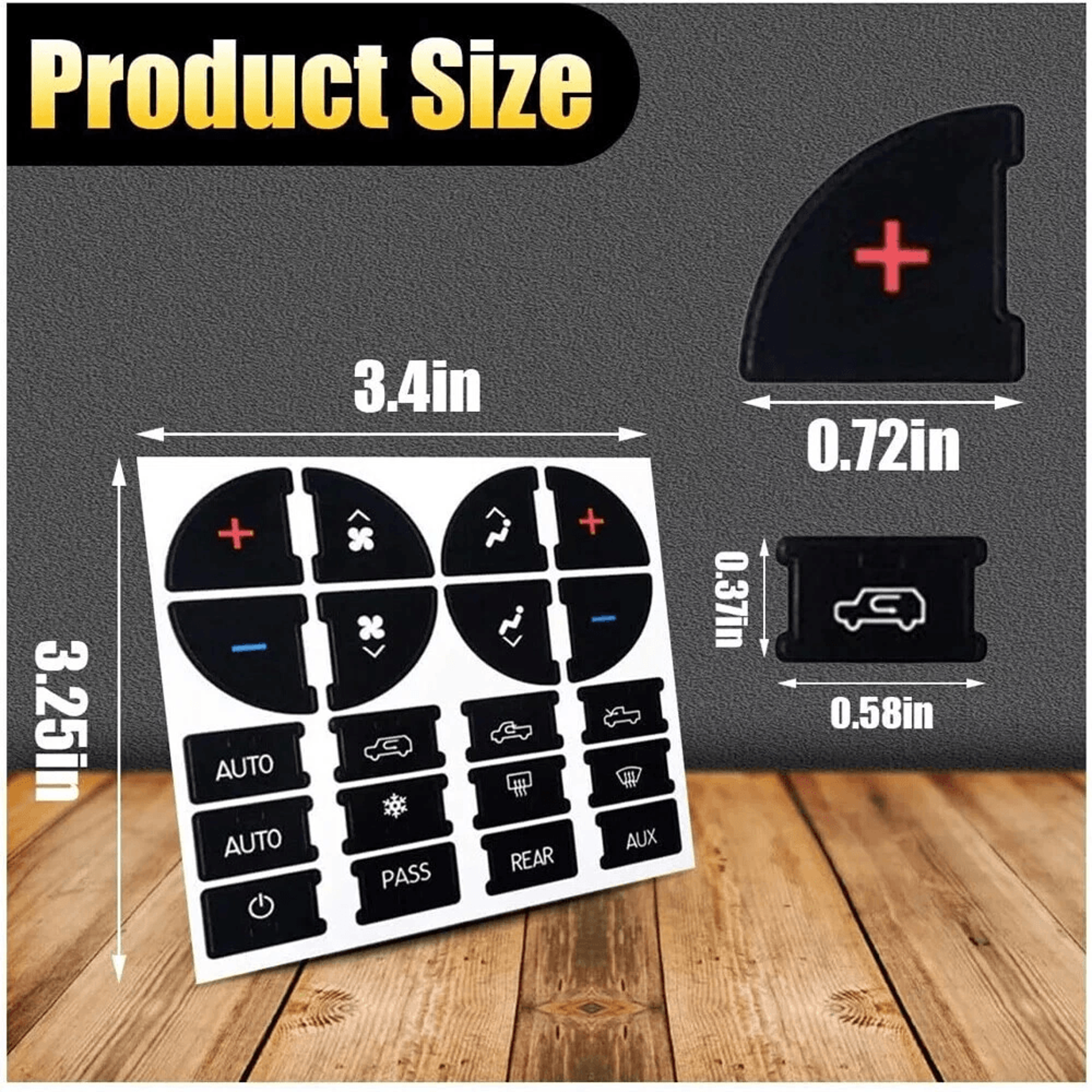 Chevy GMC HVAC Climate Control Button Stickers AC Dash Repair Kit 3