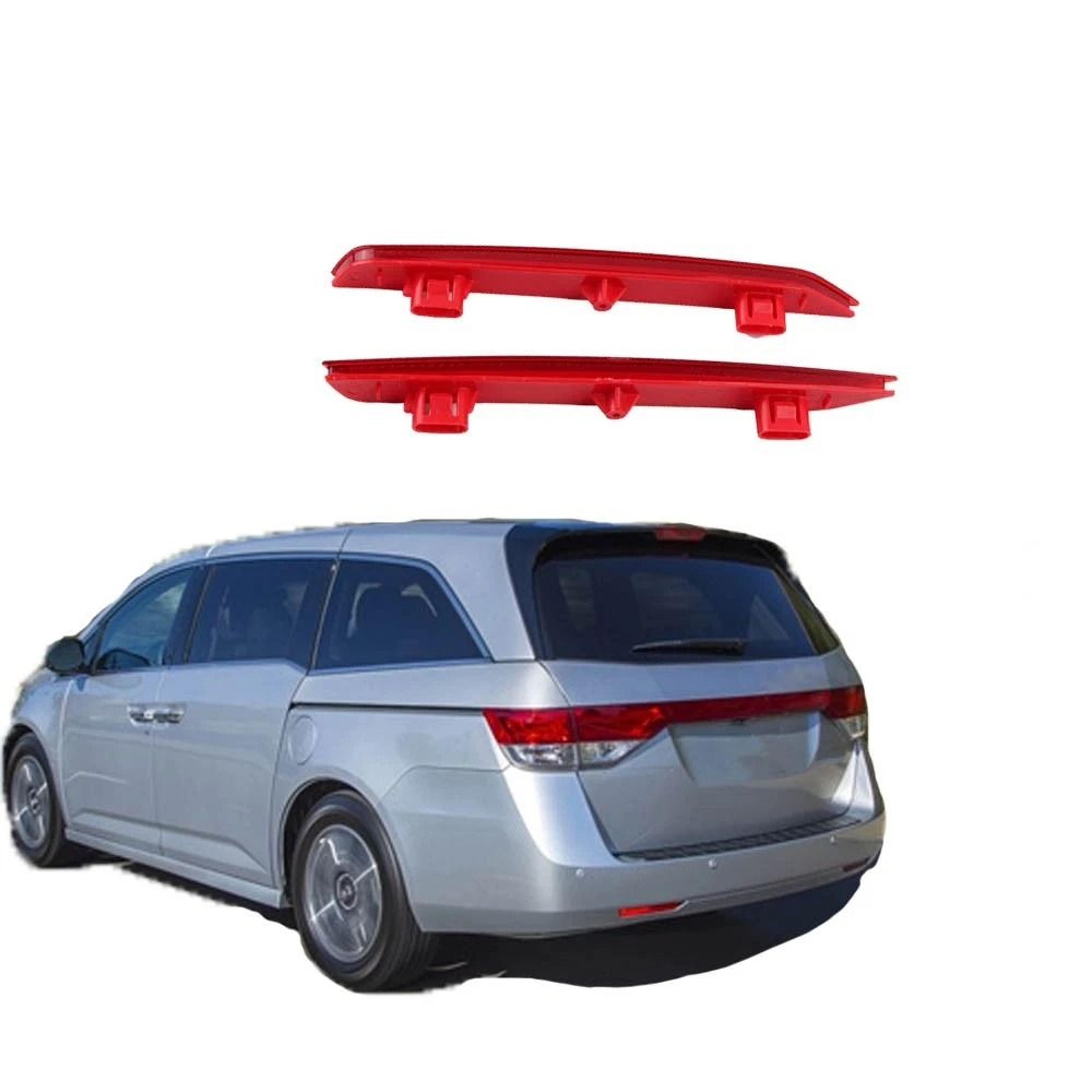honda odyssey rear bumper reflector set left right red abs pair