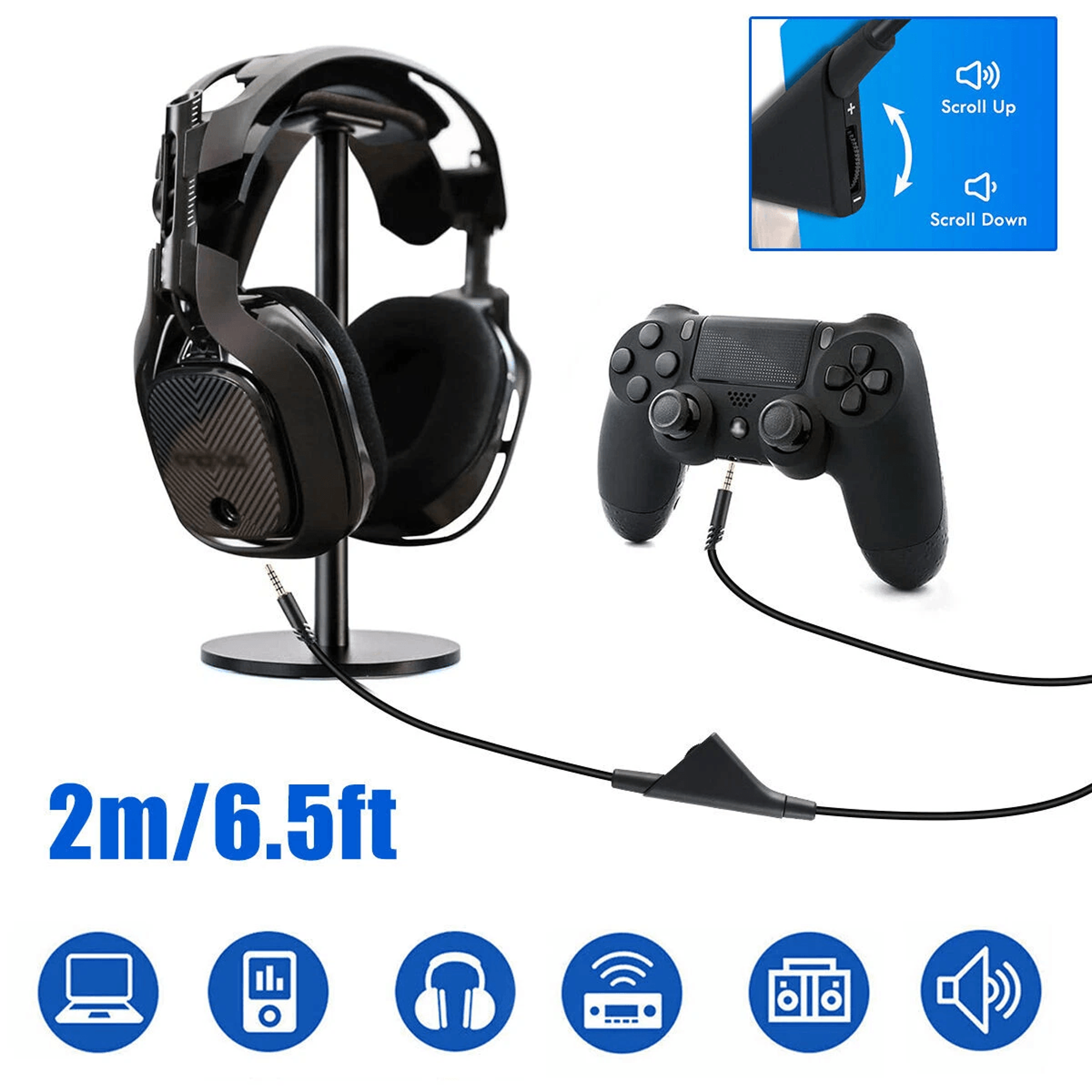 Replacement Audio Cable With Volume Control For Astro A10 A40 Gaming Headsets 9