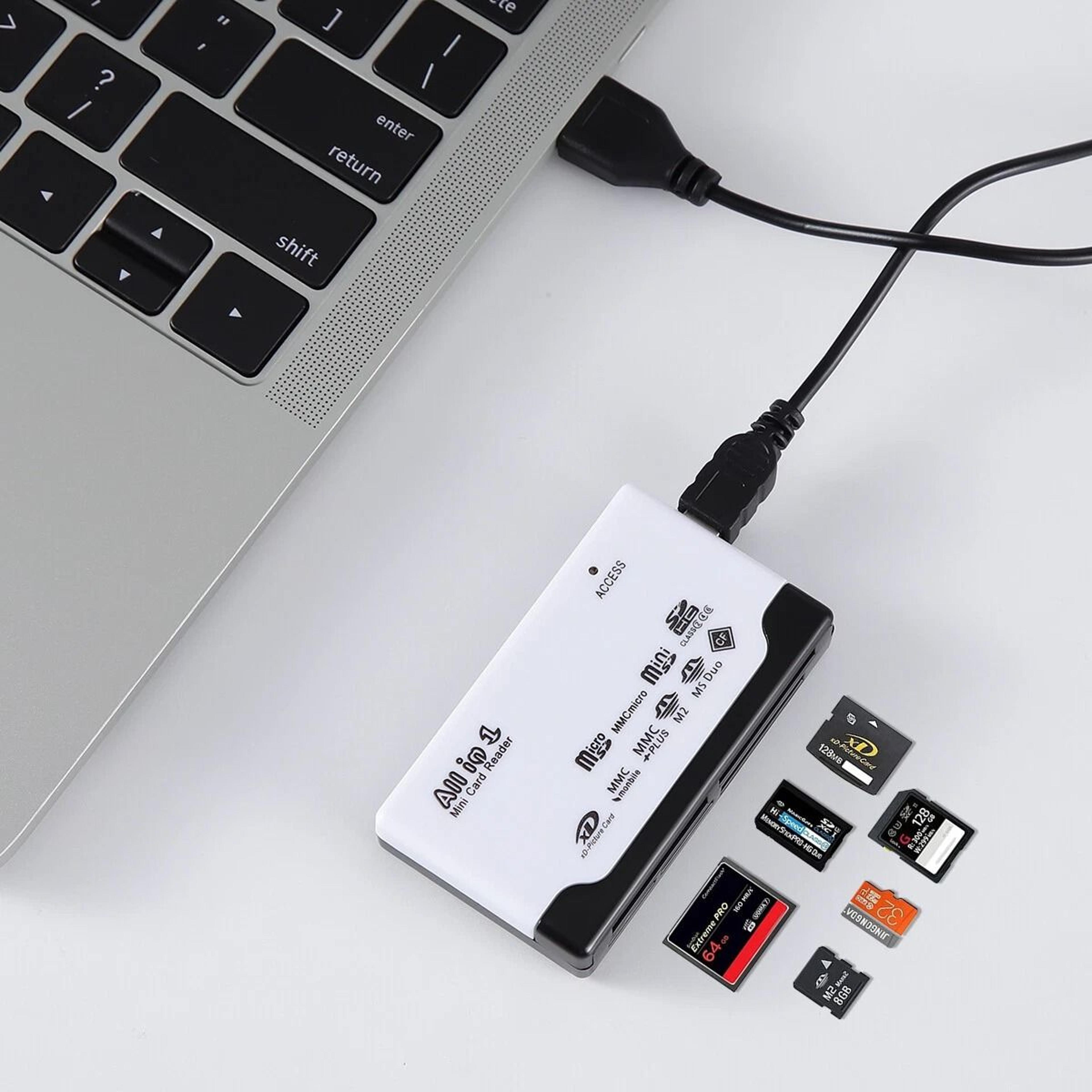 6 in 1 usb card reader for micro sd tf cf m2 ms xd cards