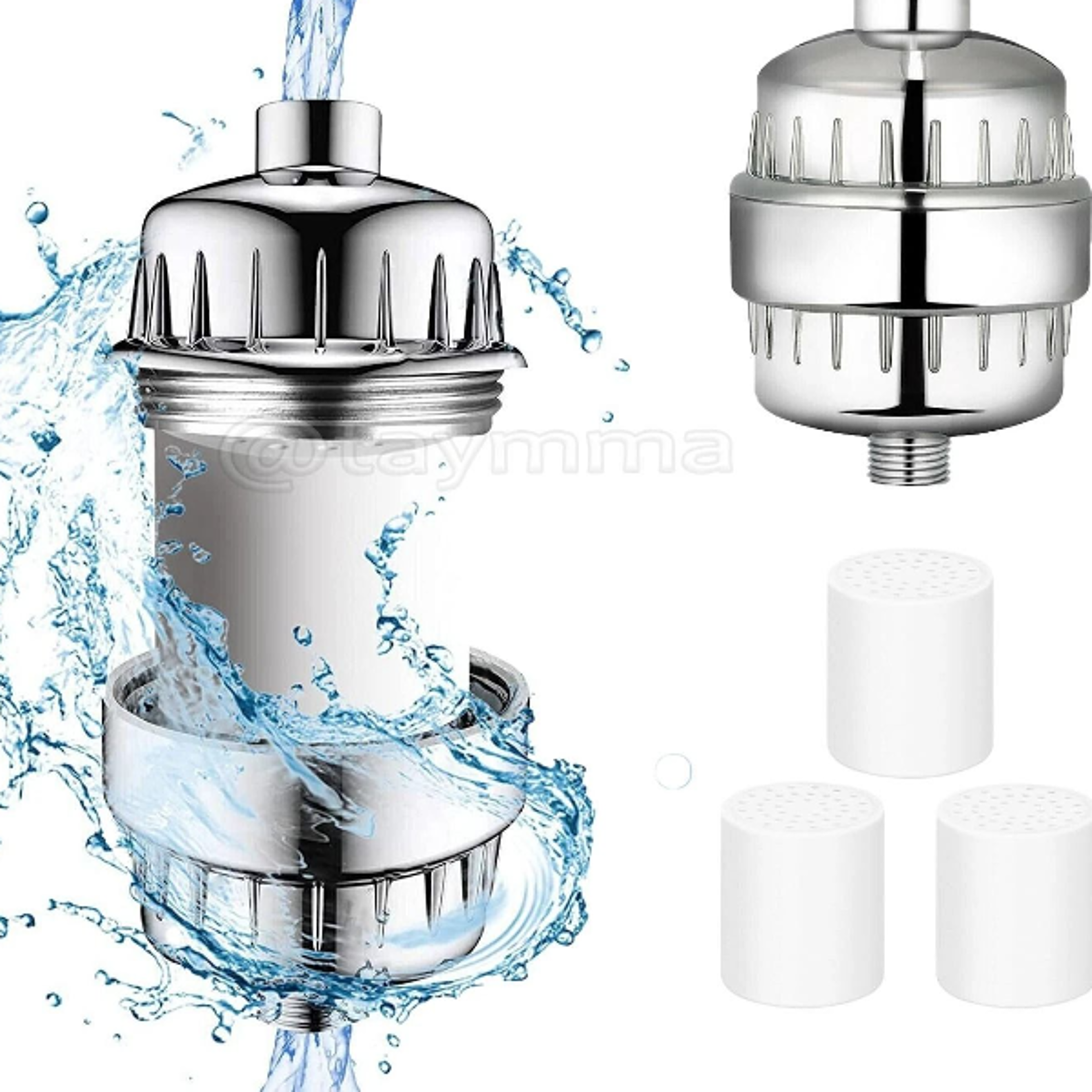 stage hard water shower filter with replacement cartridges