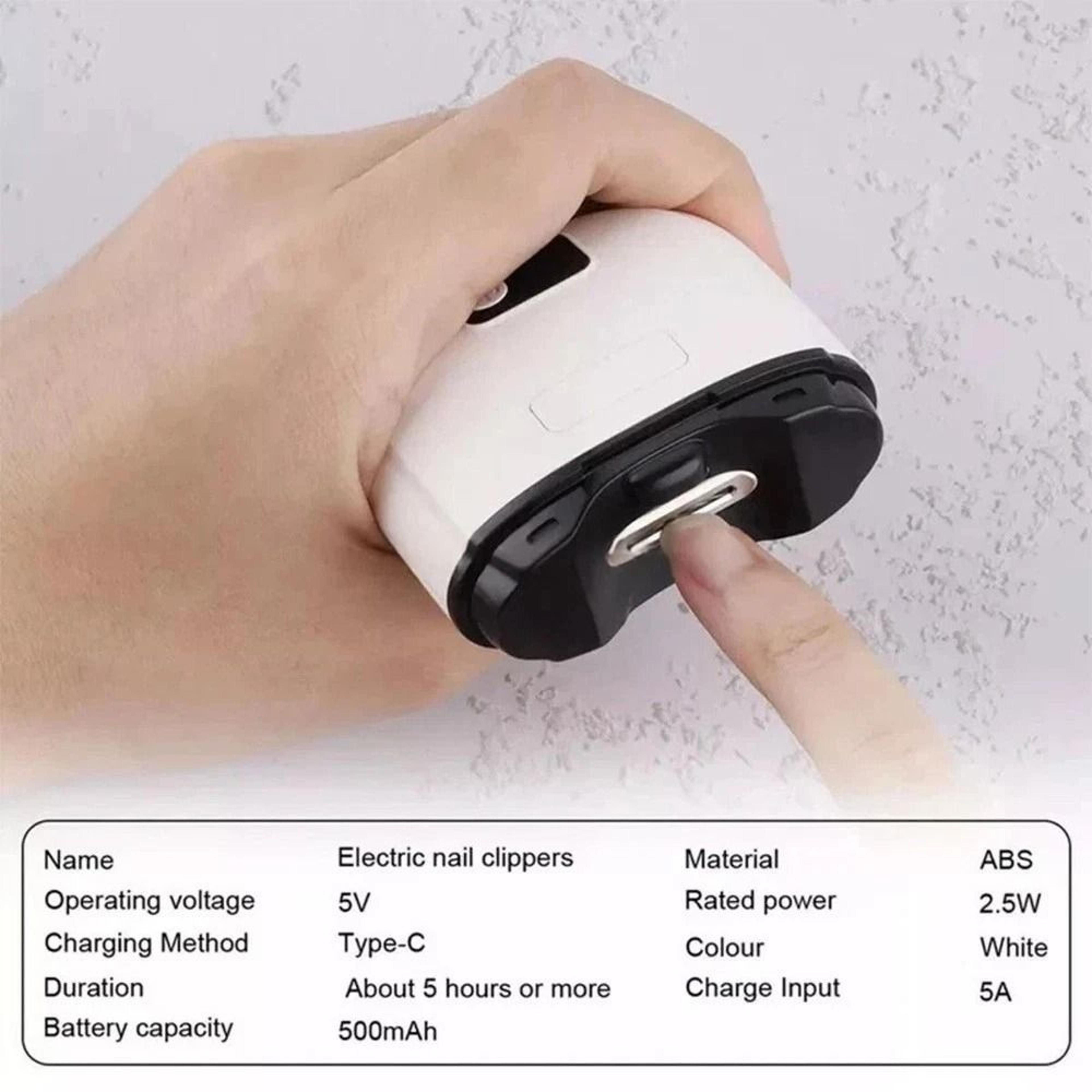 Electric Nail Clipper With LED Light USB Rechargeable Automatic Nail Trimmer 7