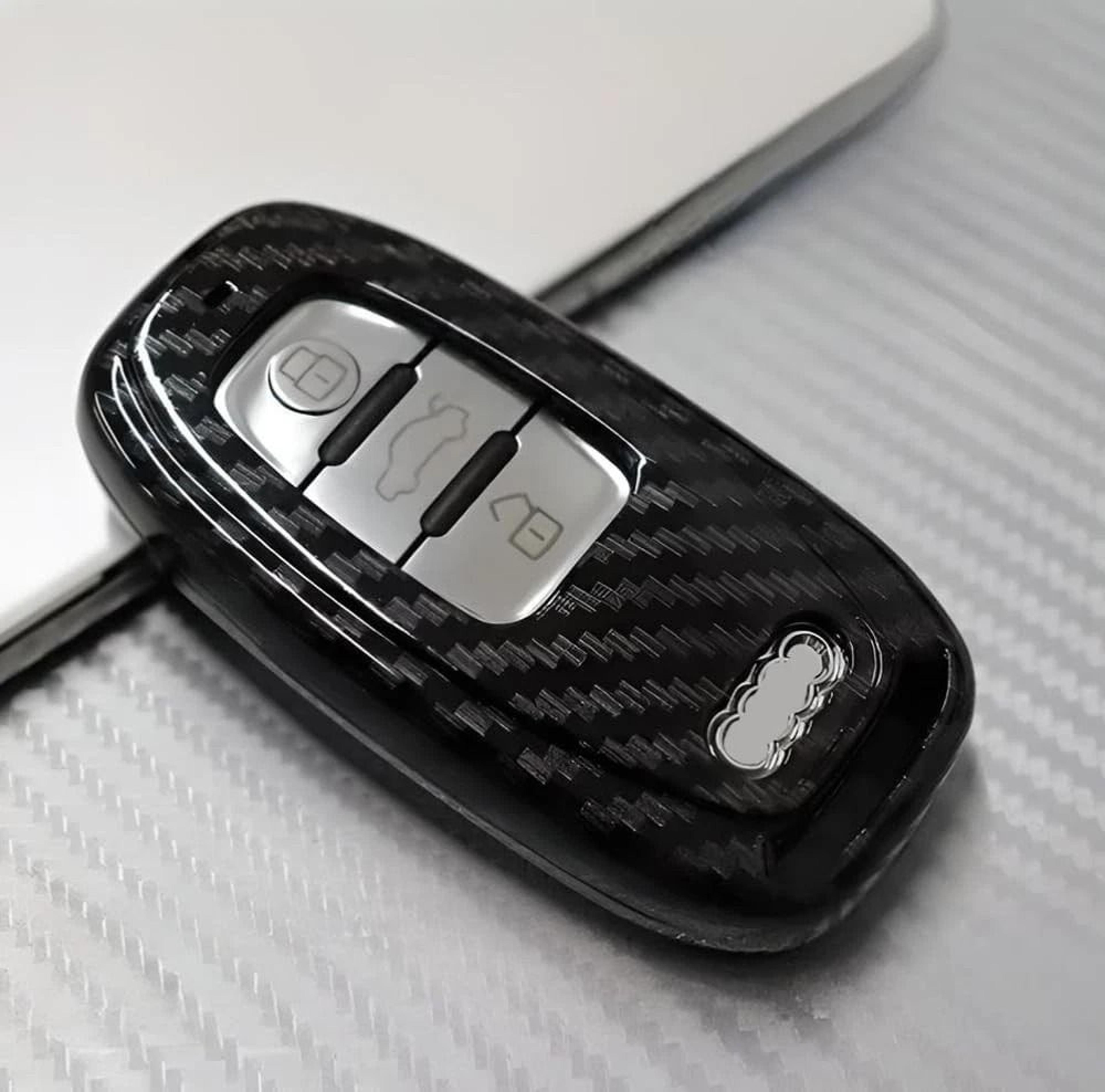 glossy black audi key fob shell carbon fiber cover