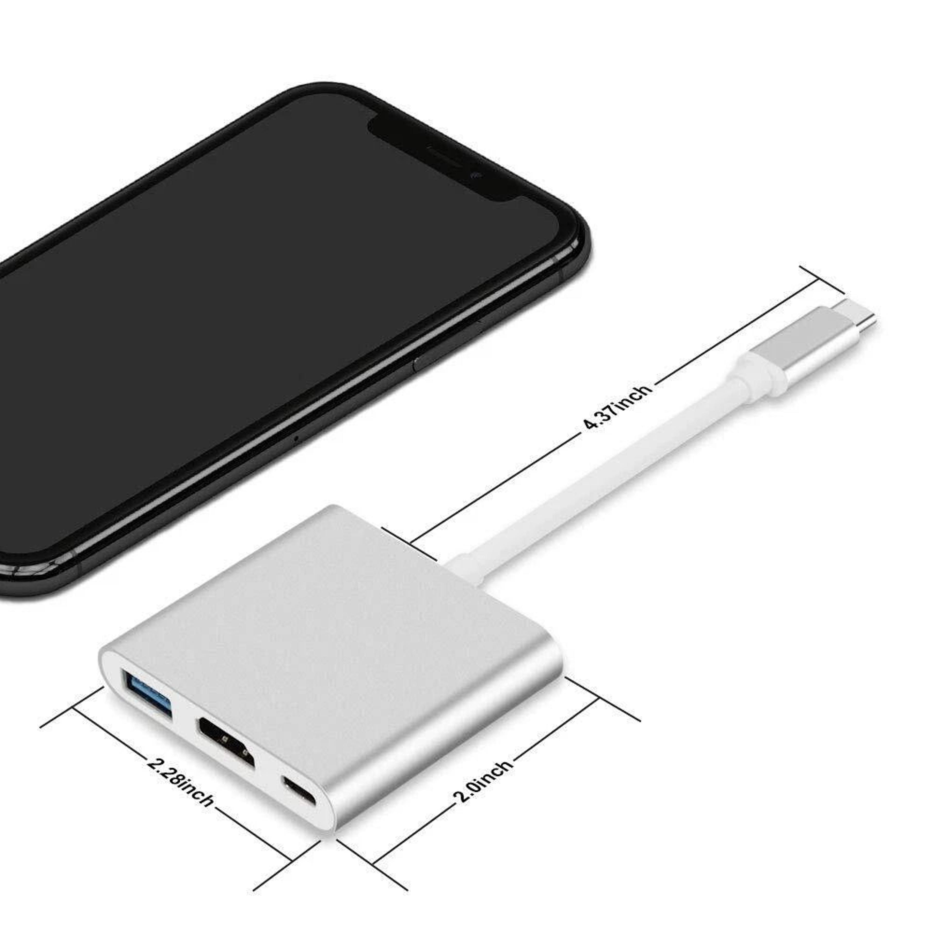 USB C HDMI Adapter Hub For MacBook Android Phone To TV 1