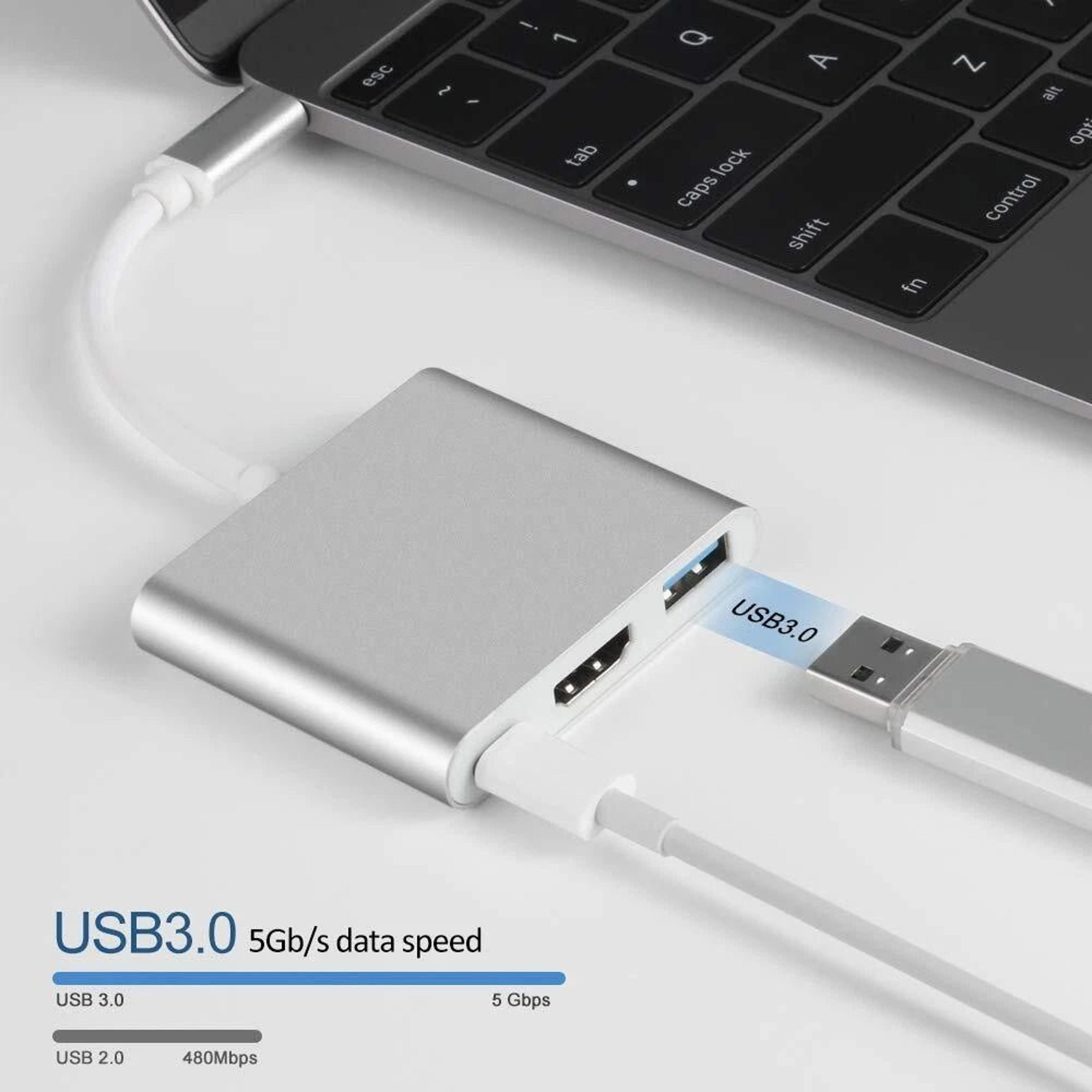 USB C HDMI Adapter Hub For MacBook Android Phone To TV 5