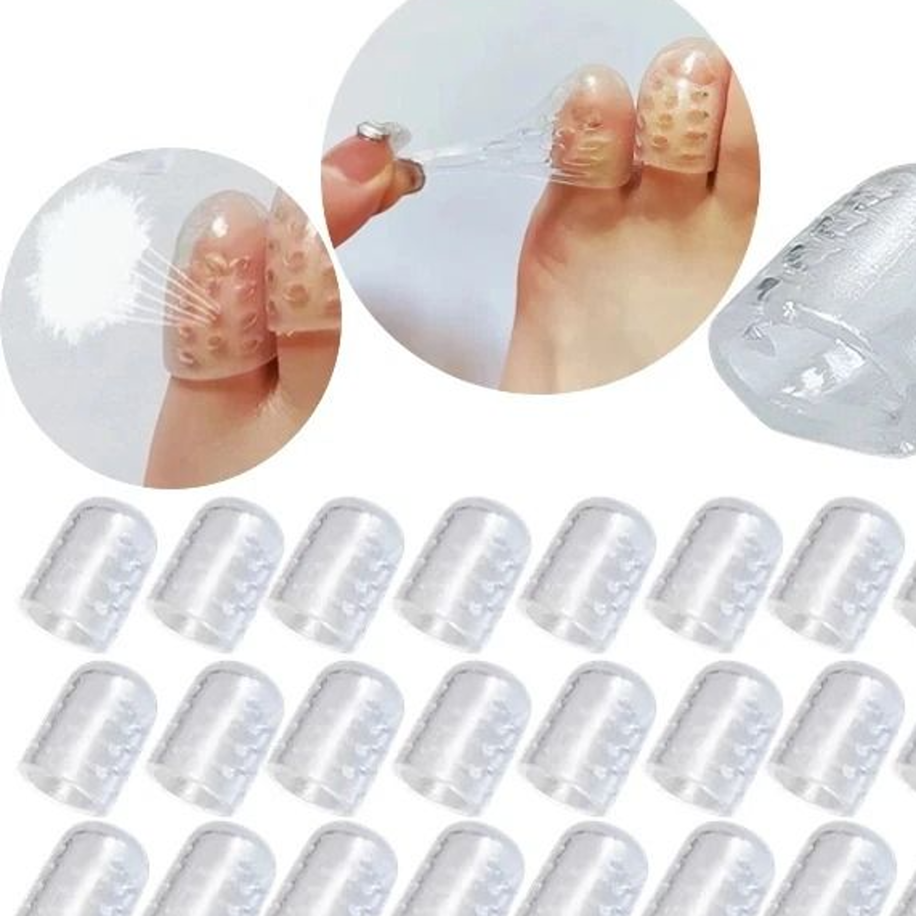 clear silicone toe protectors for blister relief and anti friction comfort