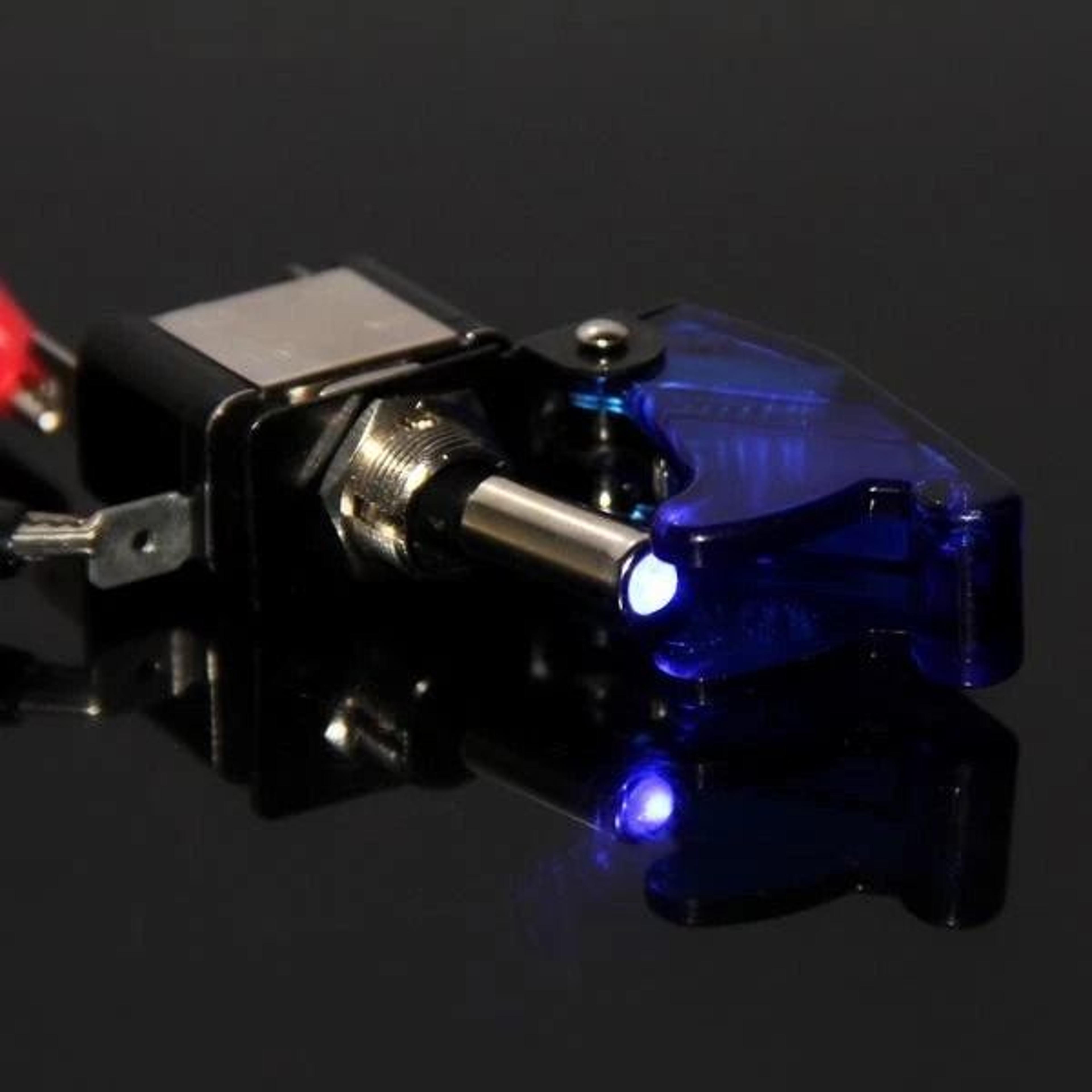 blue led toggle switch with safety cover spst on off