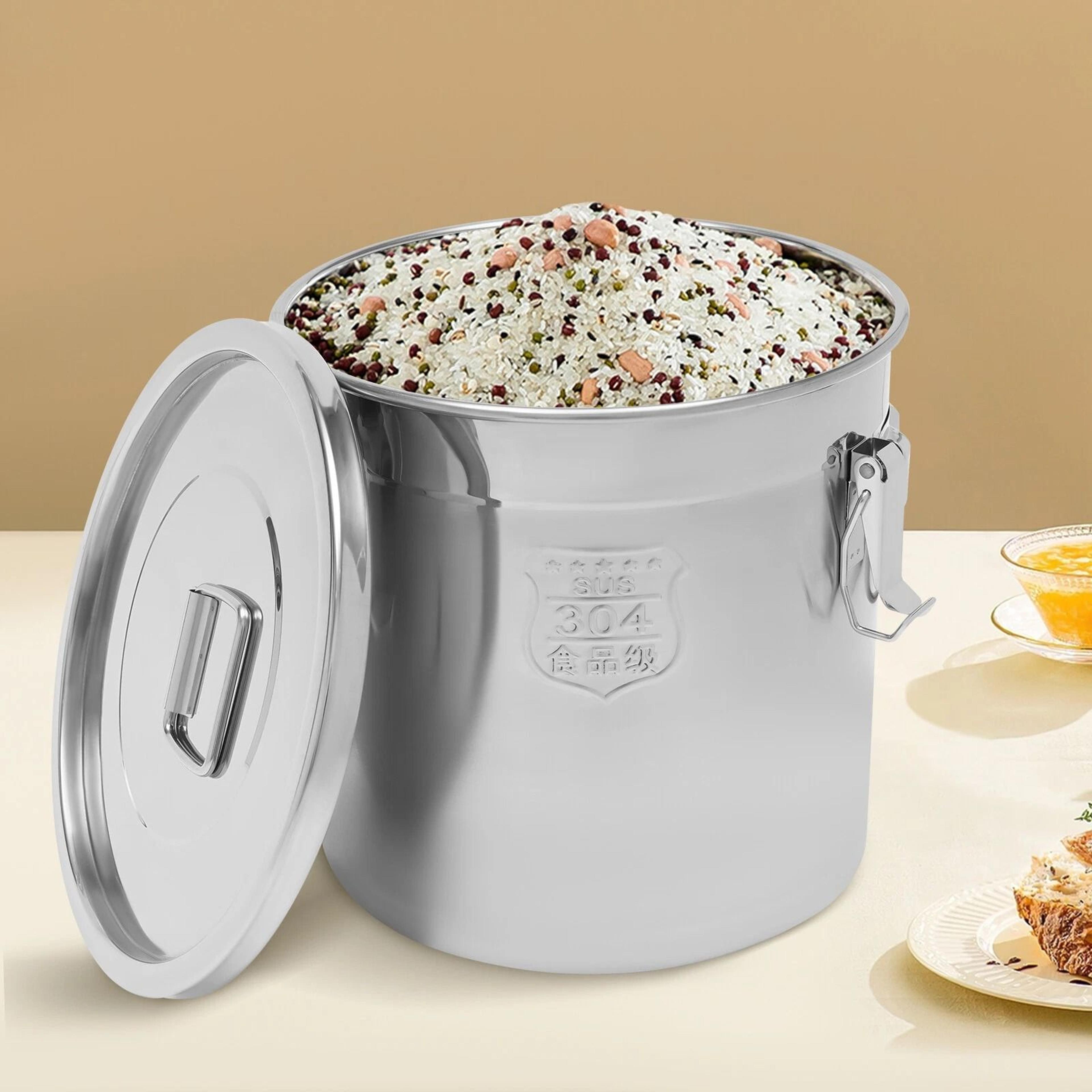 airtight rice container stainless steel food storage bucket