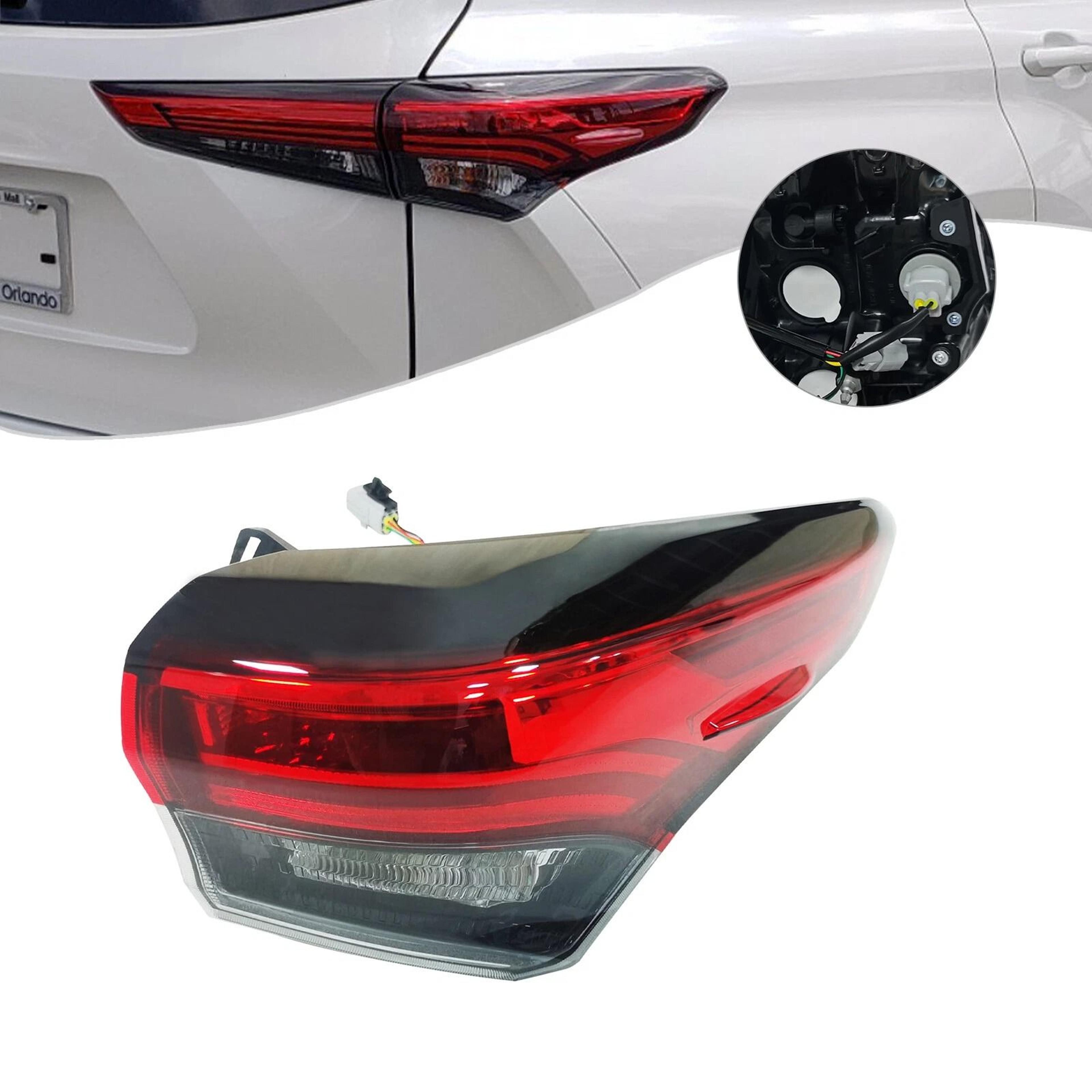 For Toyota Highlander Passenger Right Side Outer Tail Light Rear Lamp 6