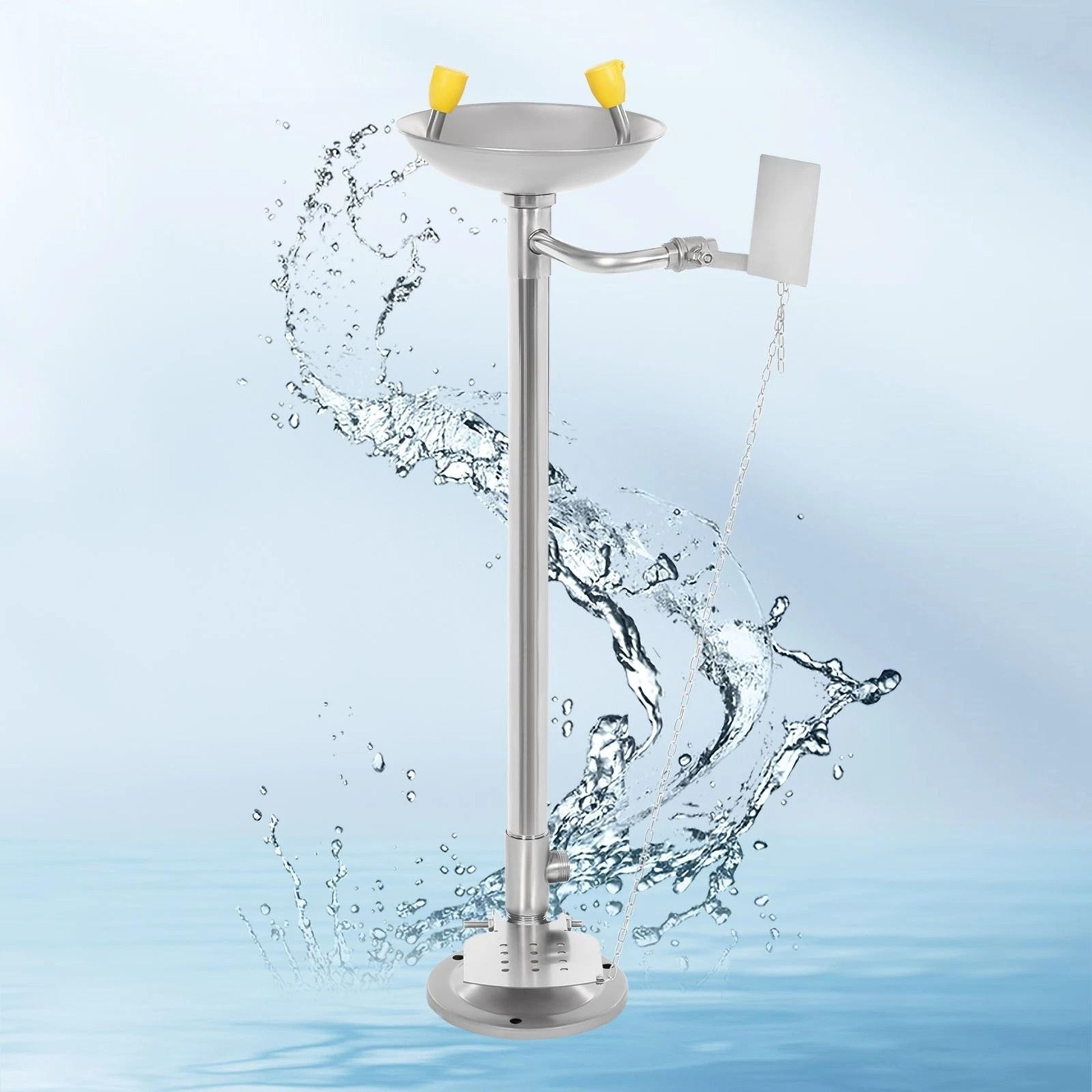 Premium Floor Standing Emergency Eyewash Station Durable Stainless Steel Eyewash For Workplace Safe 15