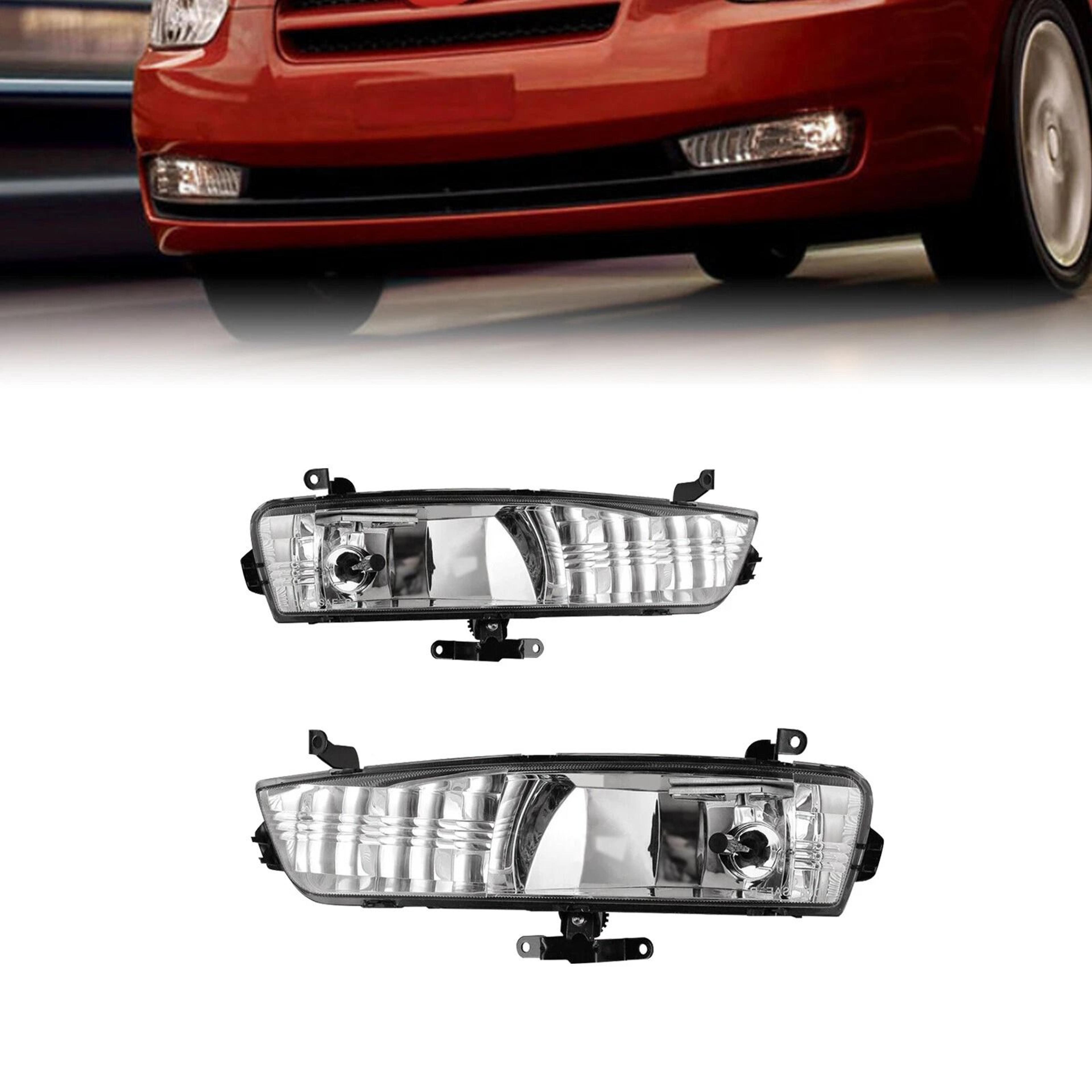 premium hyundai accent fog lights kit with clear lens & wiring