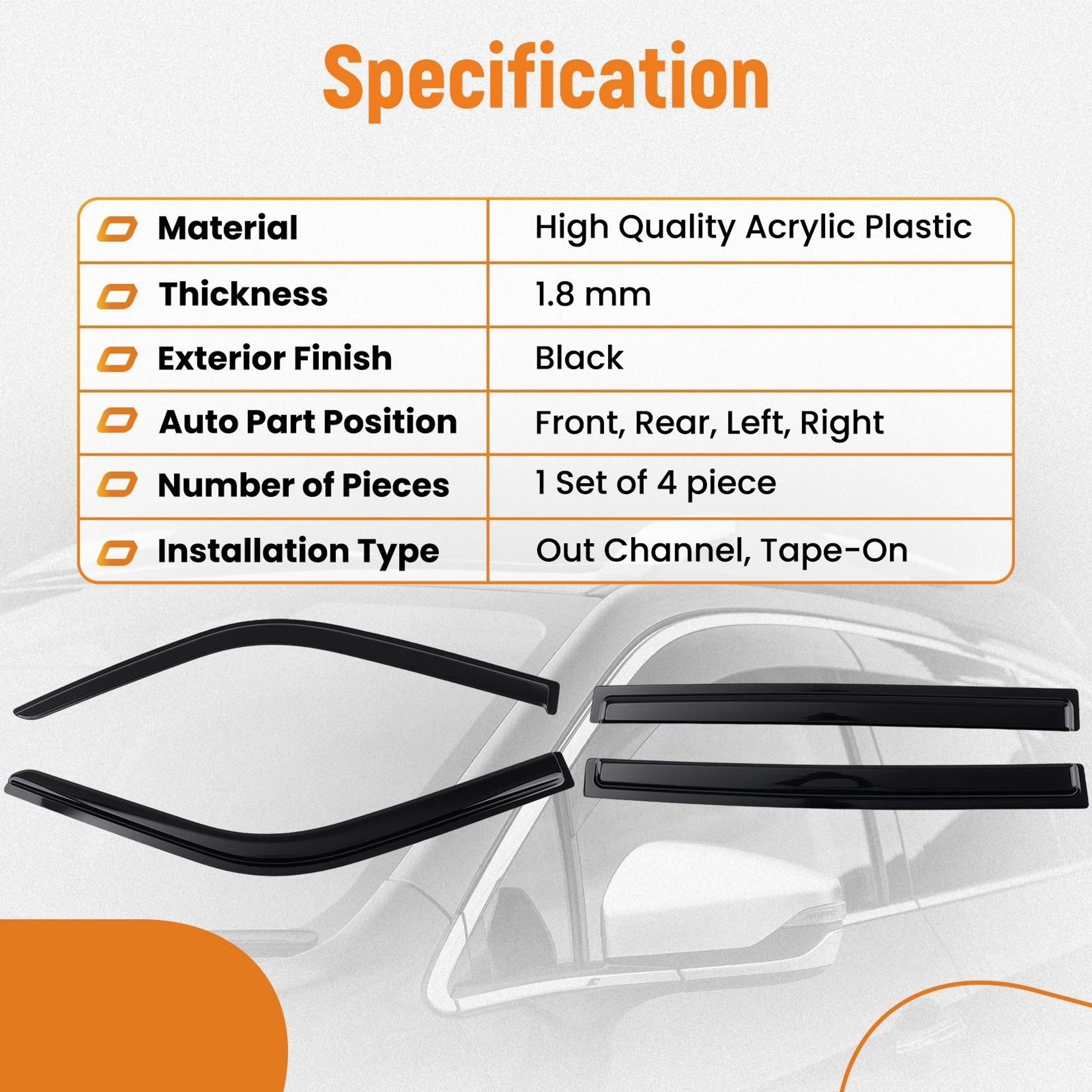 Black Ford Super Duty Window Visors Set 14