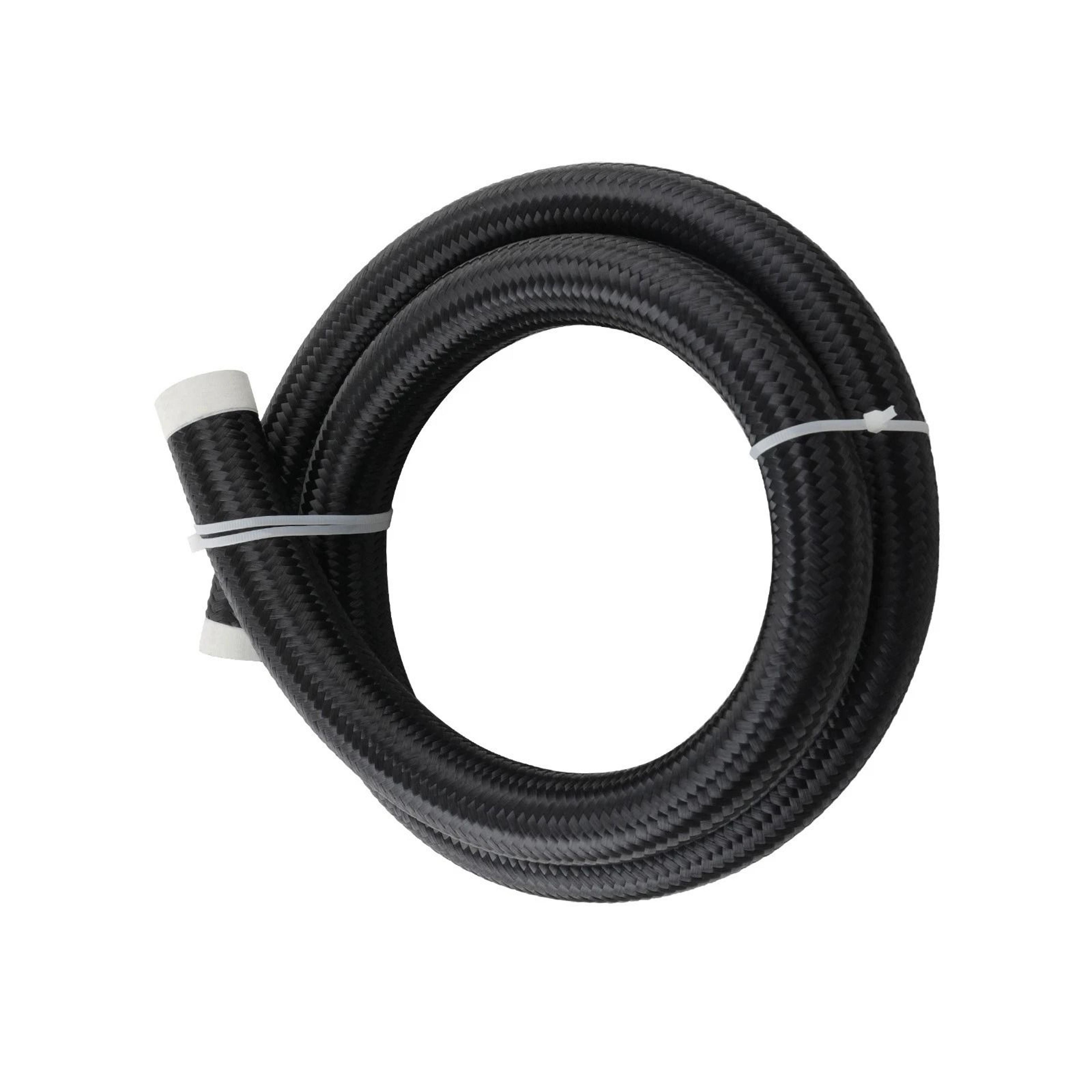Black Fuel Line Stainless Steel Nylon Braided Oil Hose 1