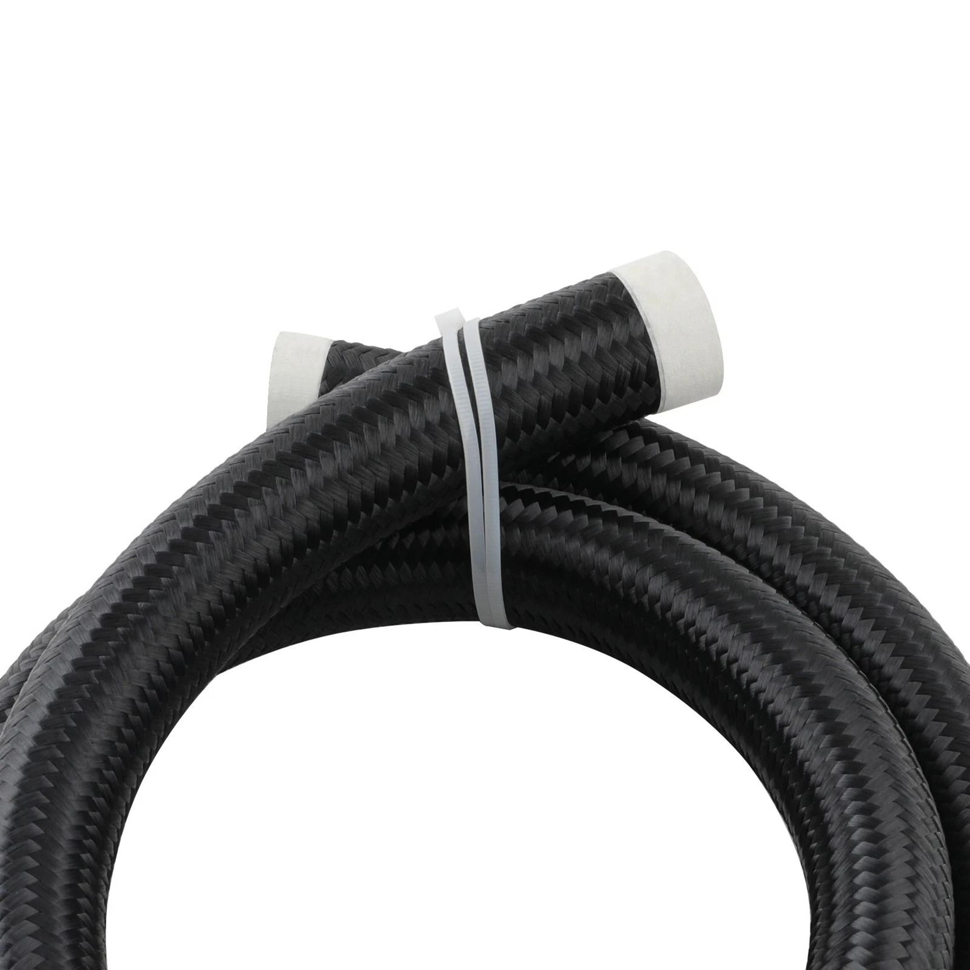 Black Fuel Line Stainless Steel Nylon Braided Oil Hose 4