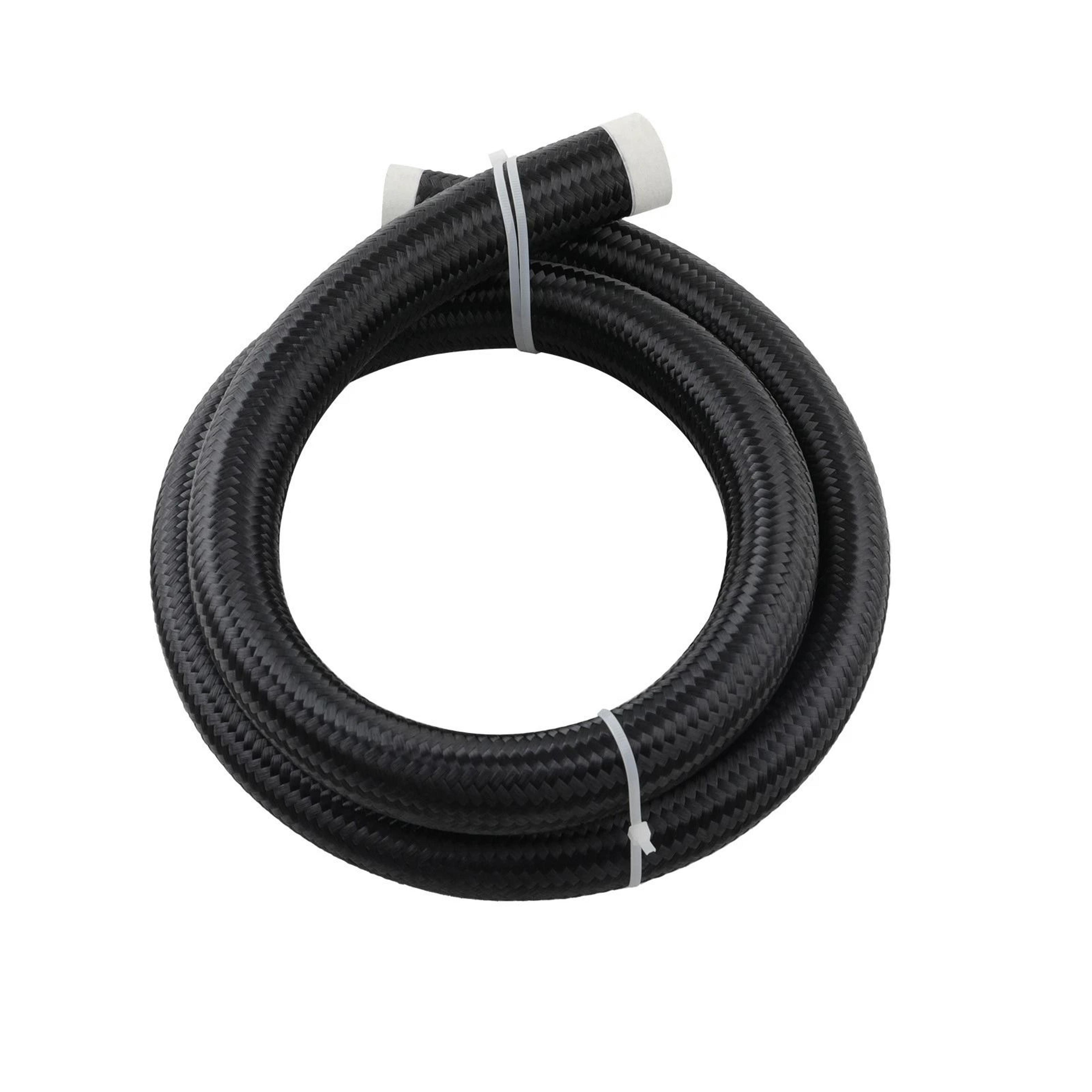 Black Fuel Line Stainless Steel Nylon Braided Oil Hose 6
