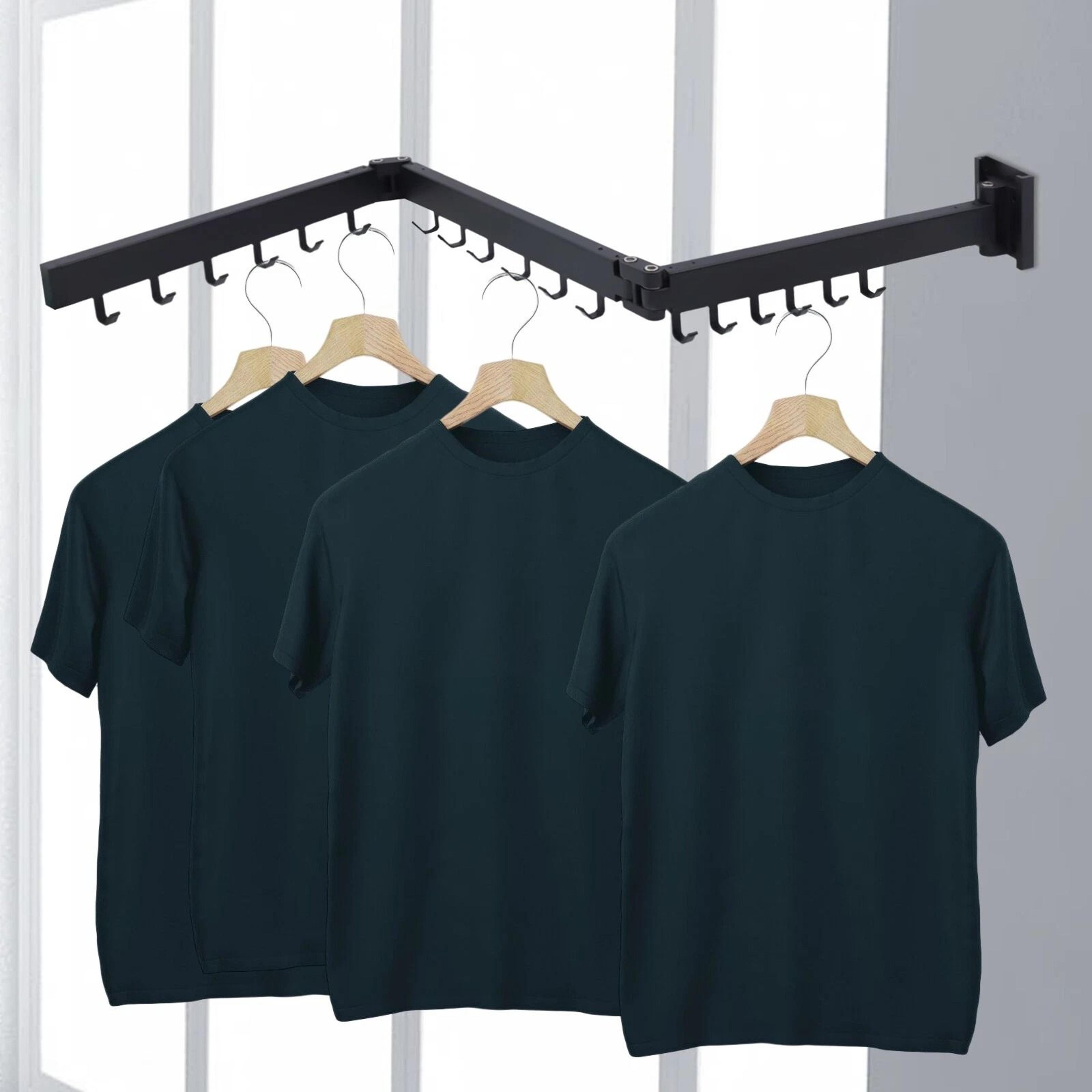 wall mounted tri fold retractable clothes drying rack