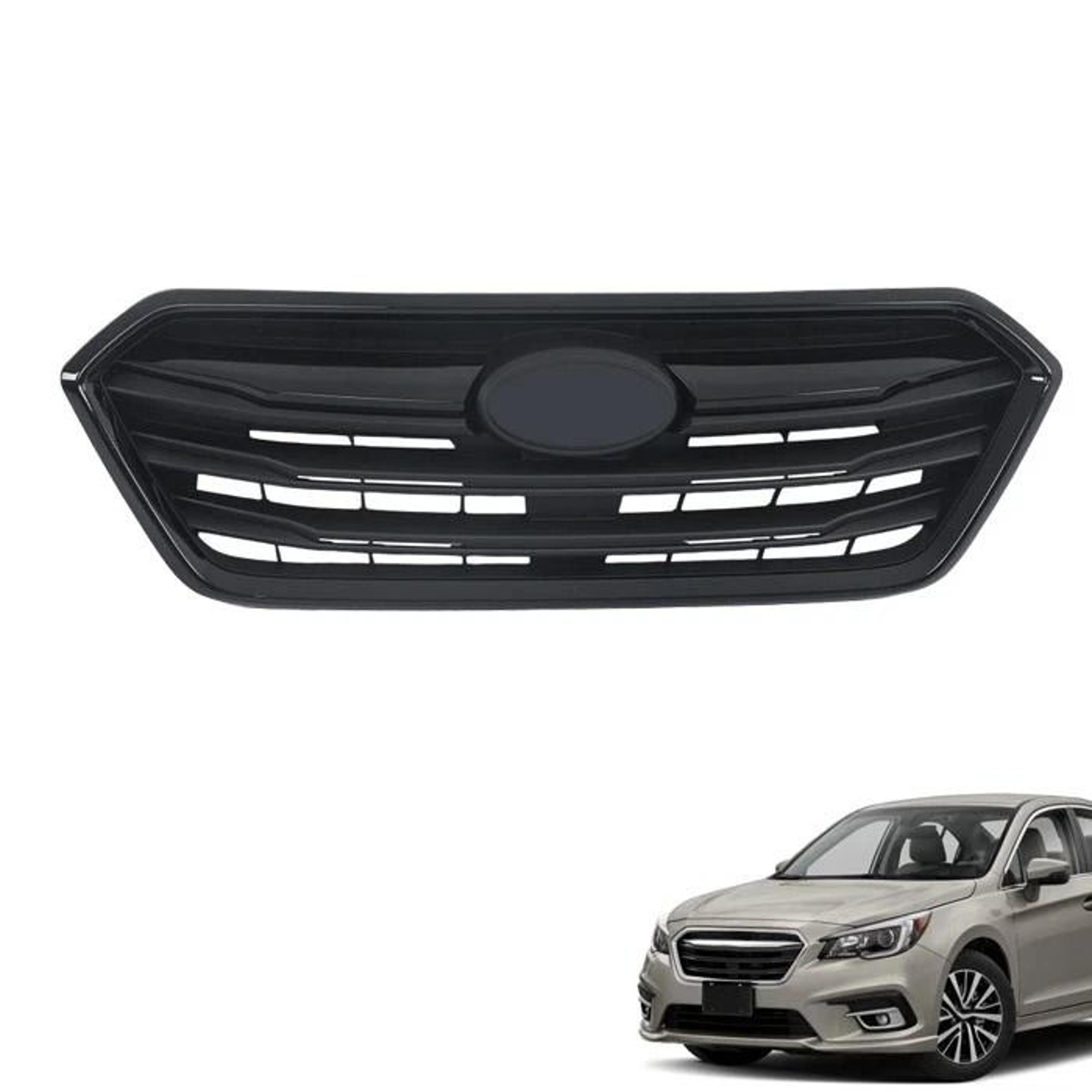 premium direct fit front bumper grille assembly black trim for subaru legacy grille