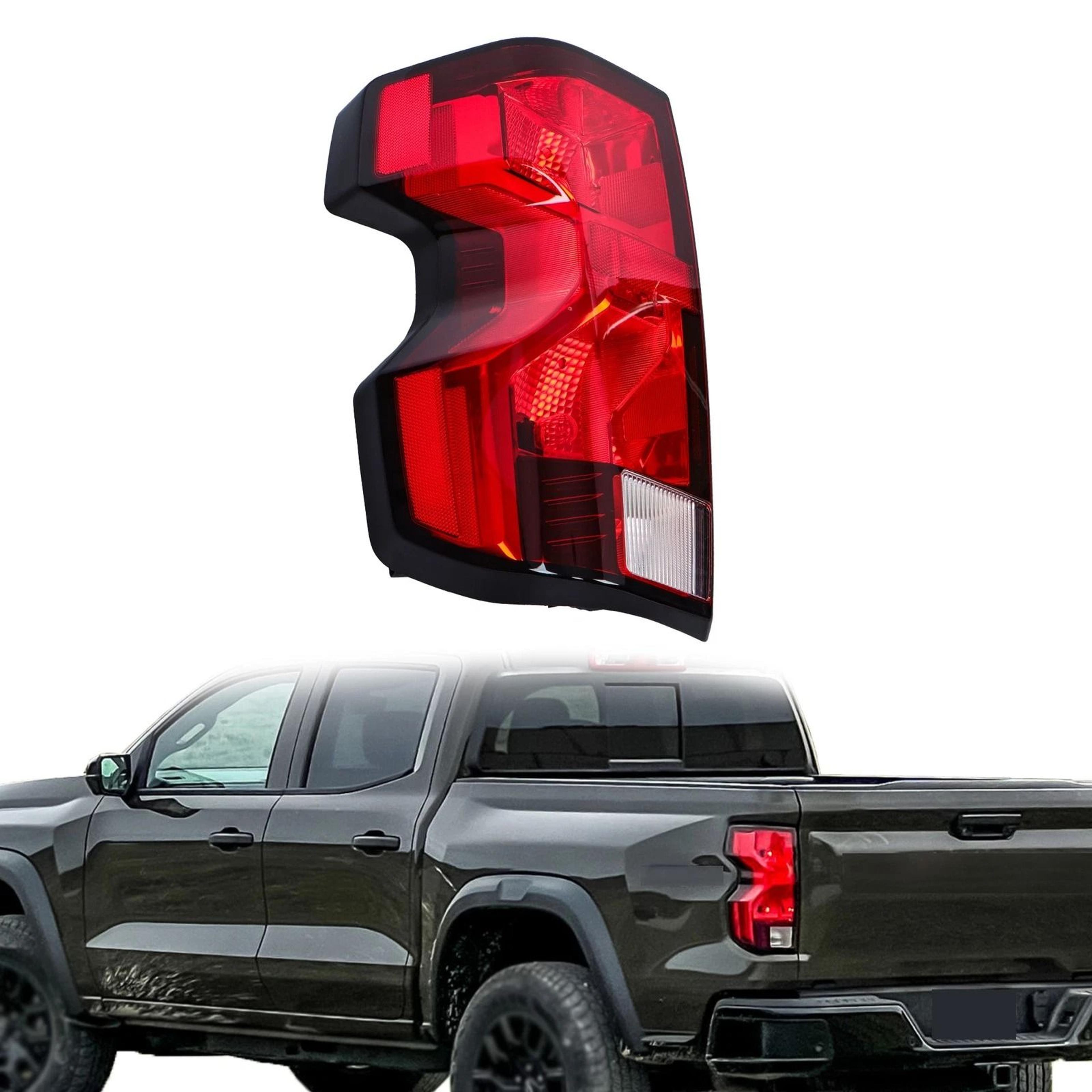 premium left tail light assembly halogen black replacement for chevrolet colorado