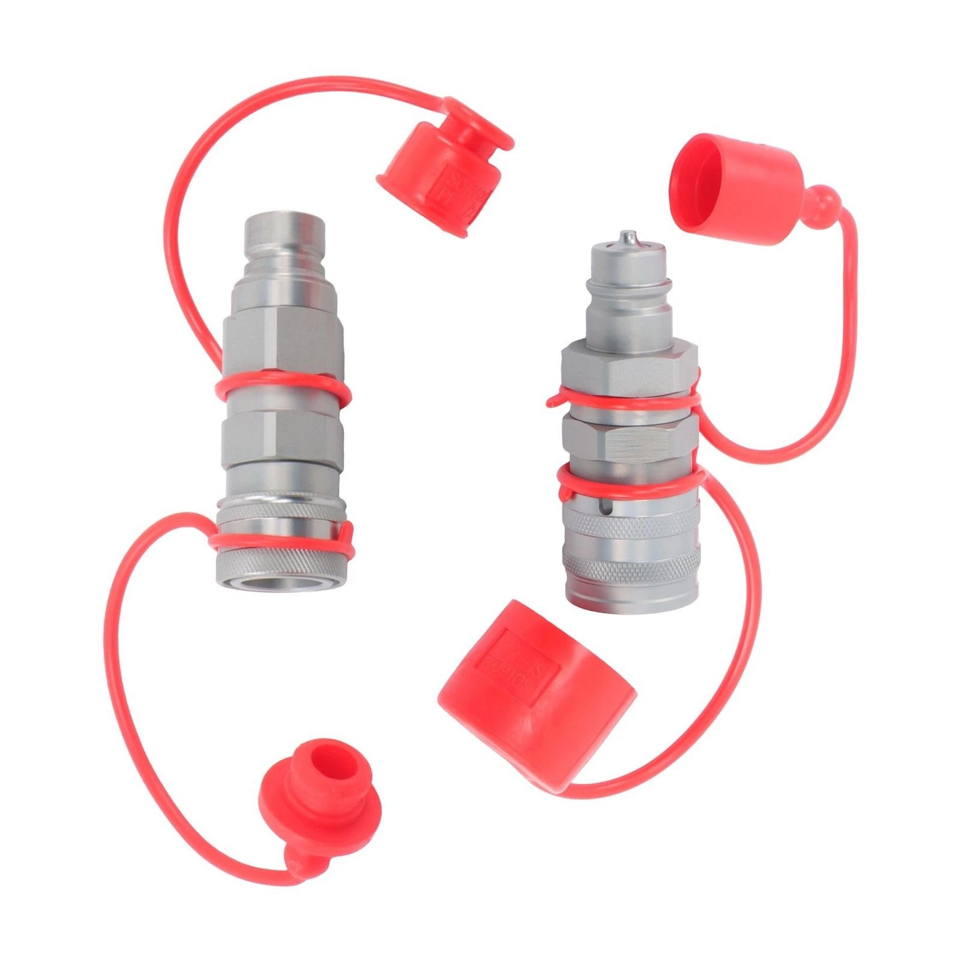 high flow iso to iso hydraulic quick coupler set for skid steer & tractor