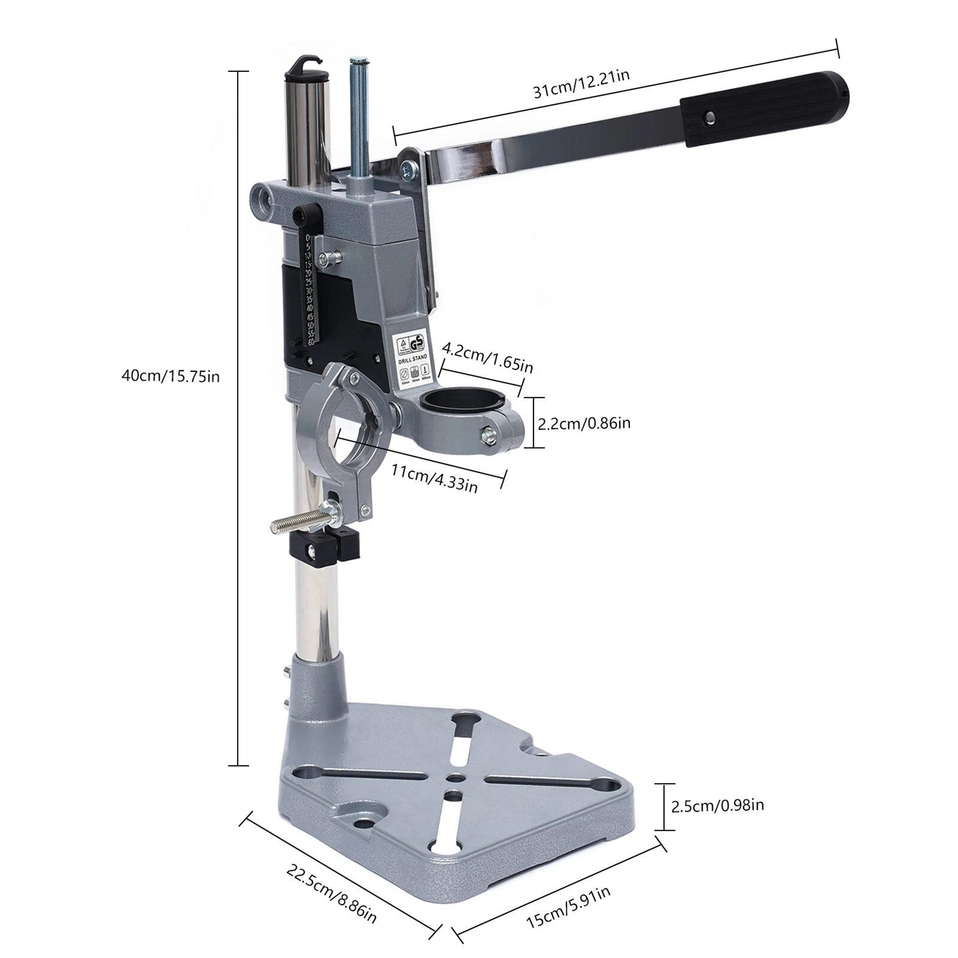 Portable Drill Press Stand With Adjustable Bench Clamp Hand Drill Holder 12