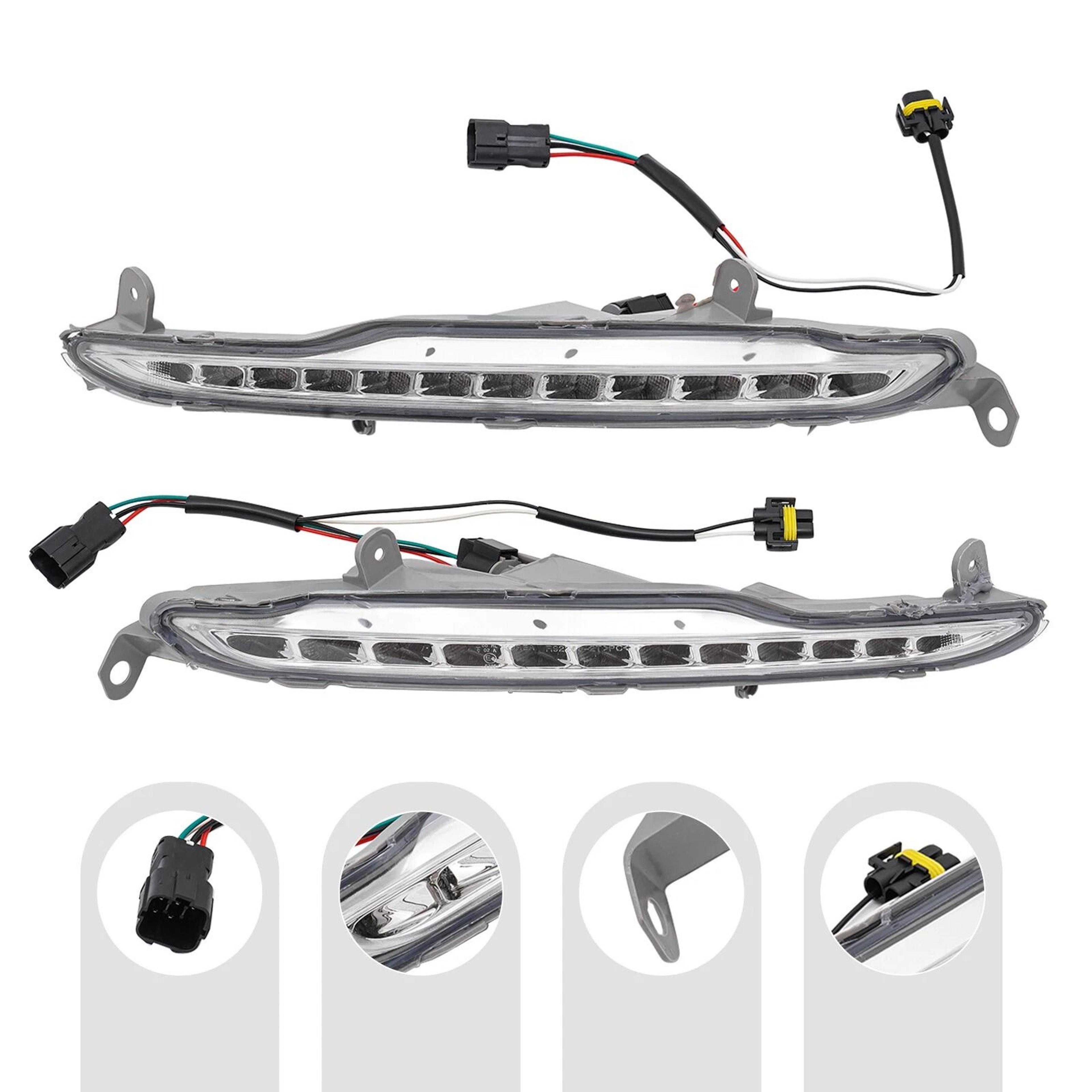 Premium Front Bumper Lamps With Kia Optima DRL Lights  LED Daytime Running Light Fit 16