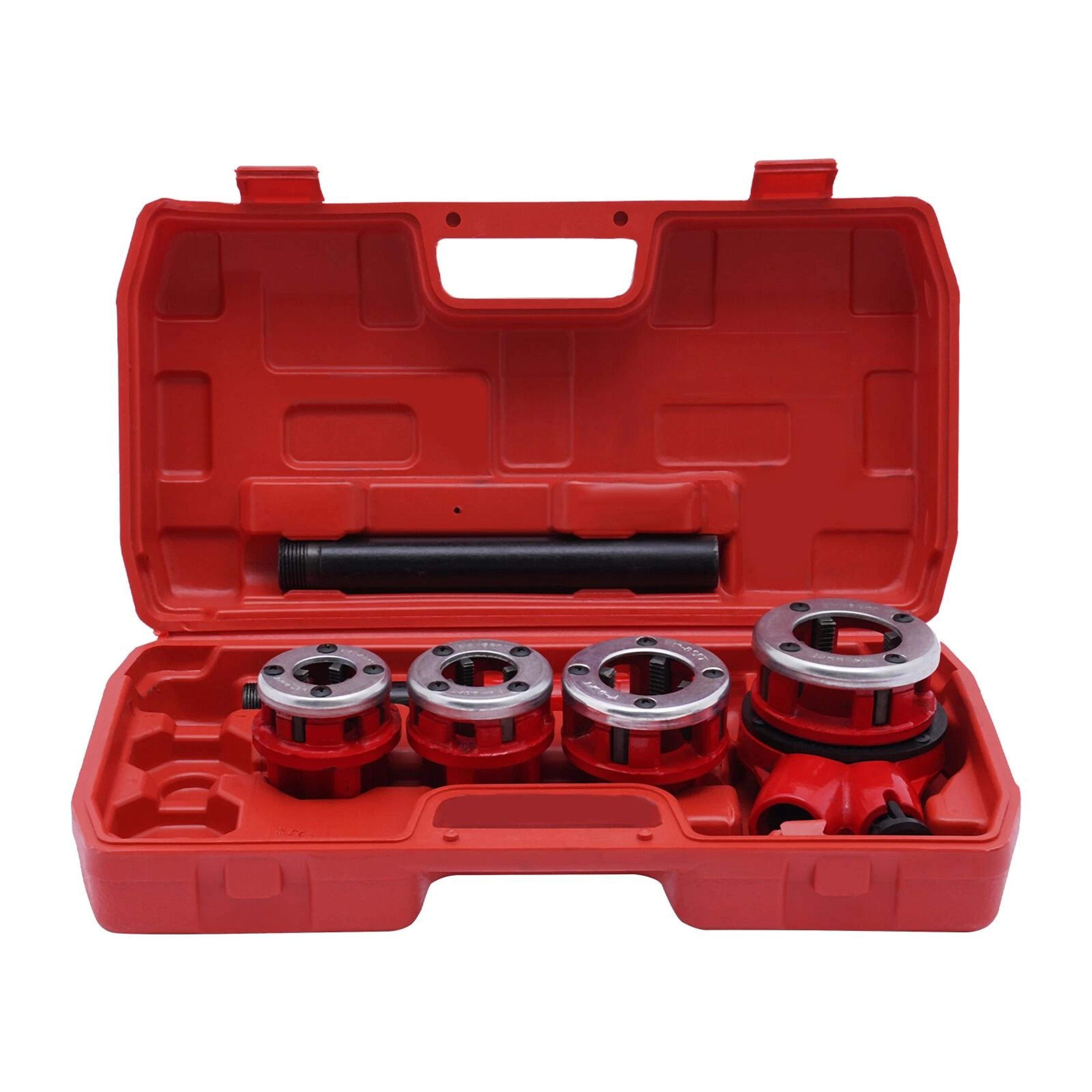 Heavy Duty Manual Pipe Threader Set With Ratchet Handle Threading Die Set 6