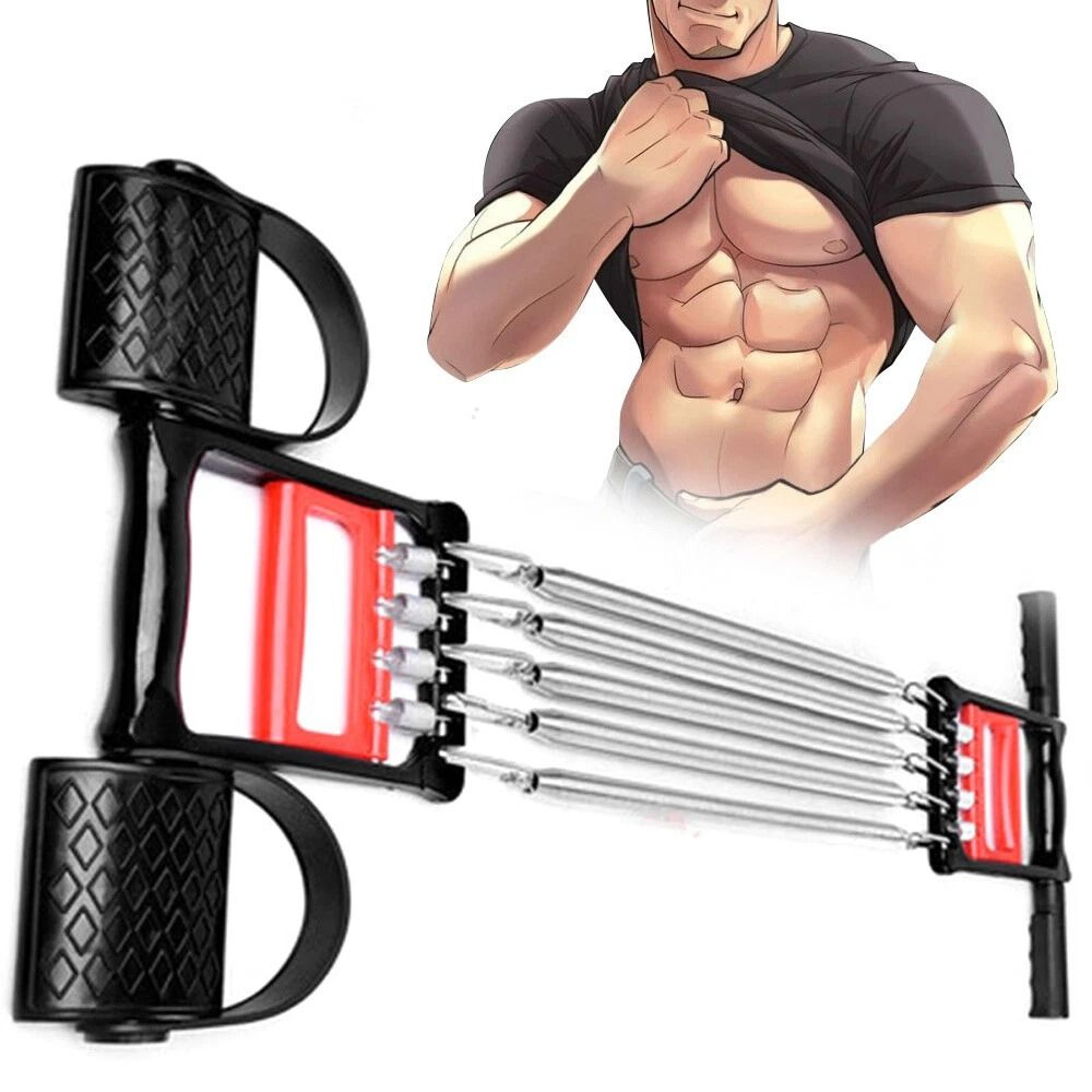 premium adjustable spring chest expander workout upper body strength trainer