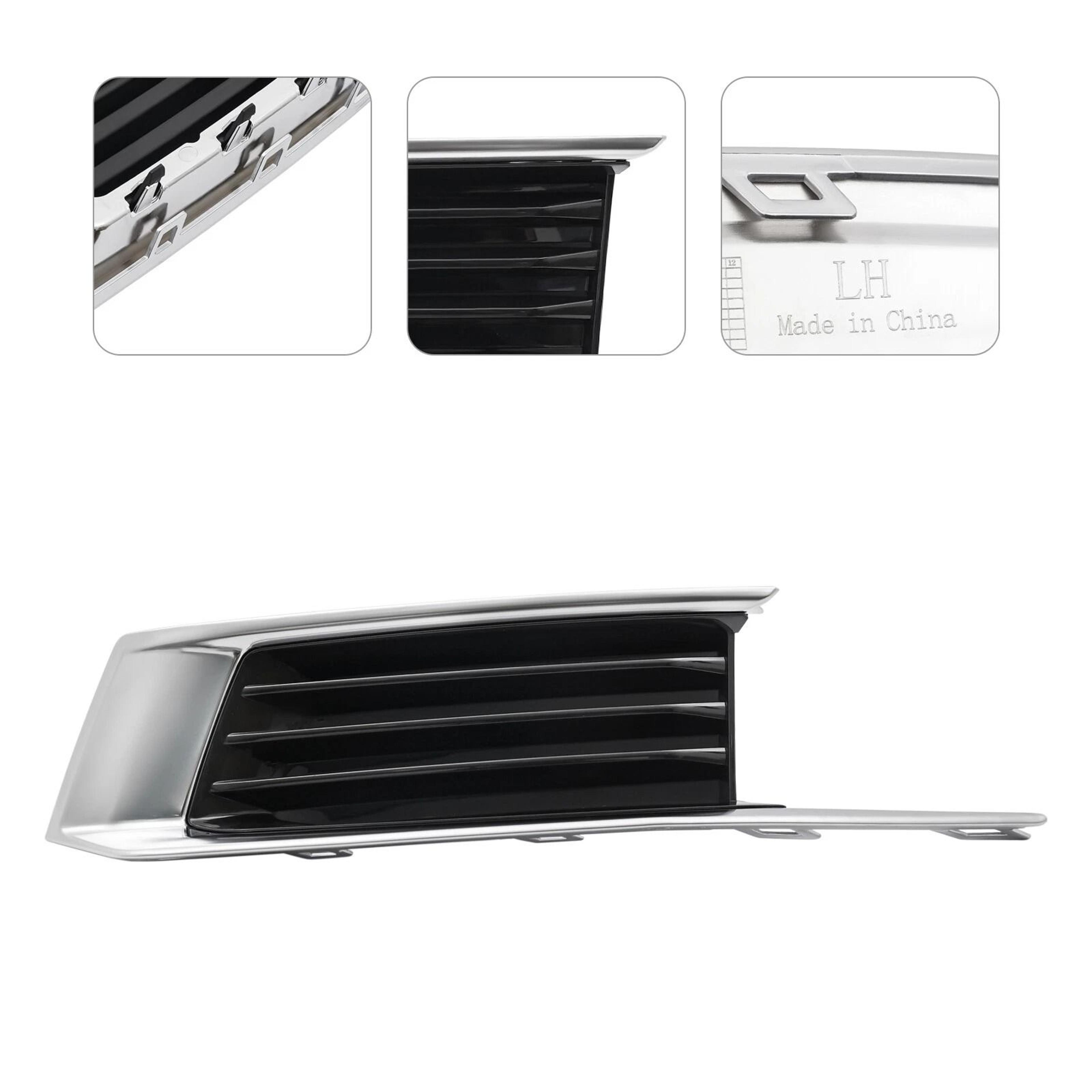 Premium Front Bumper Grille Cover Left Cadillac XTS Fog Light Cover Chrome Replacement 15