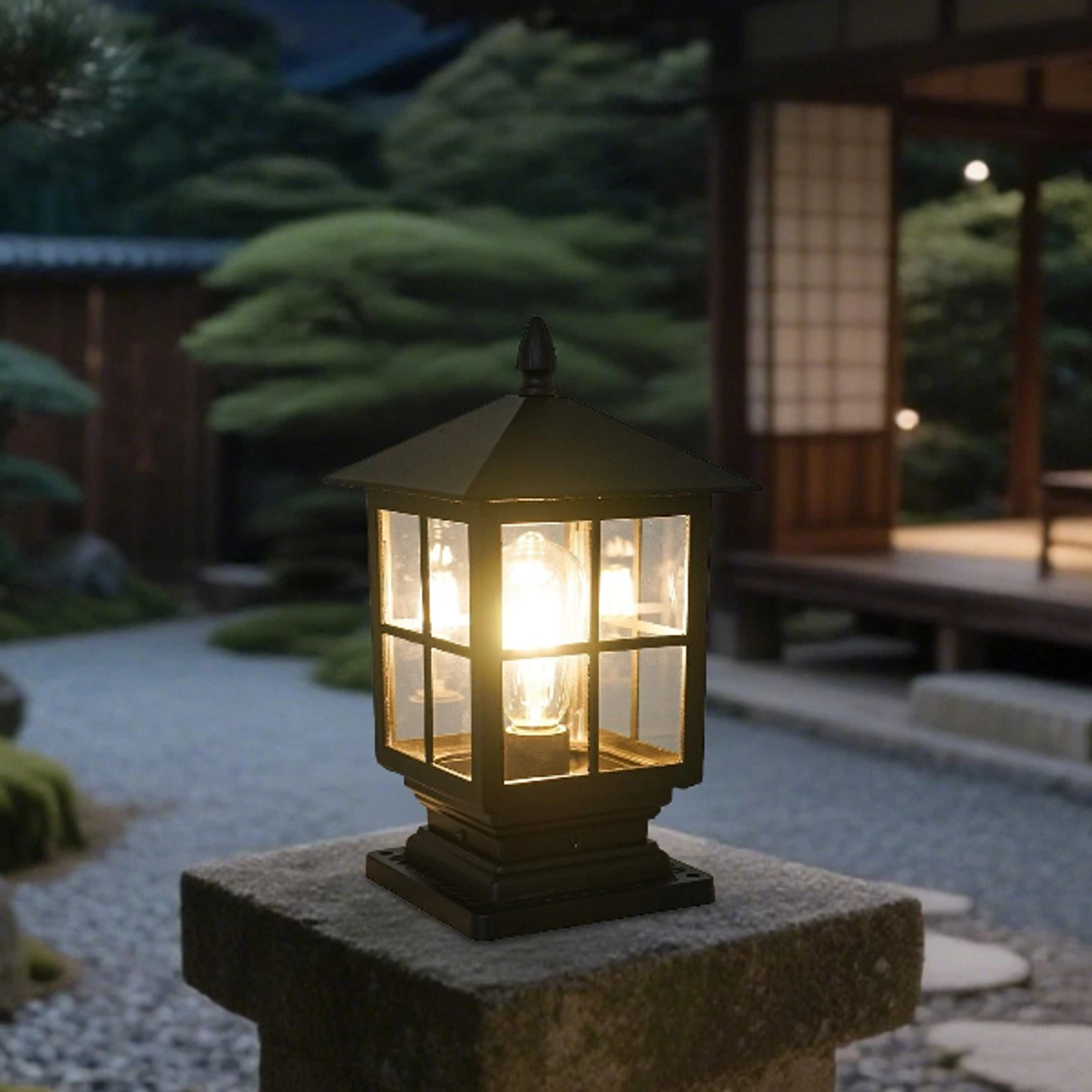 elegant aluminum outdoor post light lantern landscape garden lamp