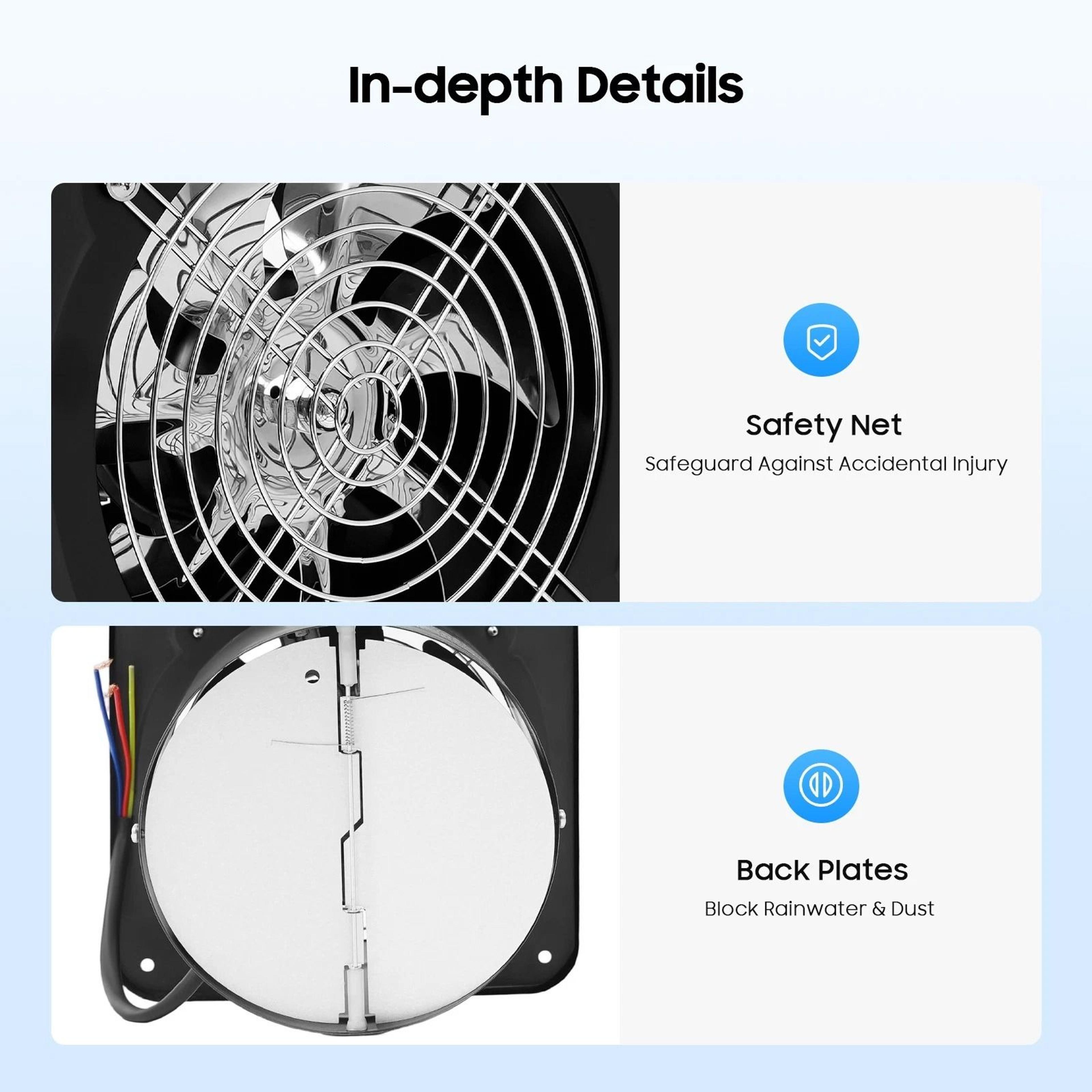 Premium Exhaust Fan Wall Mounted Ventilation Fan Powerful Duct Fan For Home Airflow Control 10