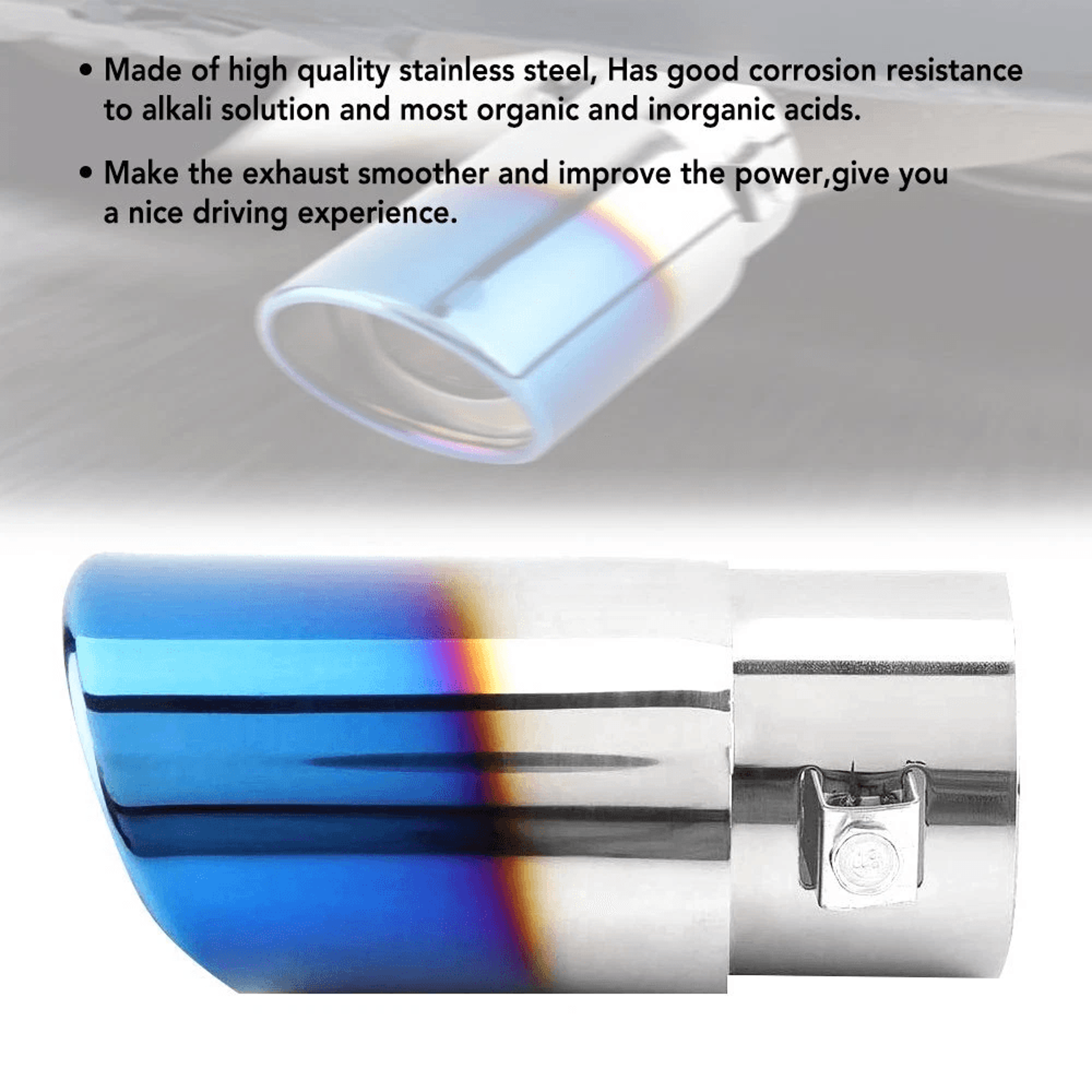 Premium Stainless Steel Universal Exhaust Tip Rear Muffler Tail Pipe Upgrade 4