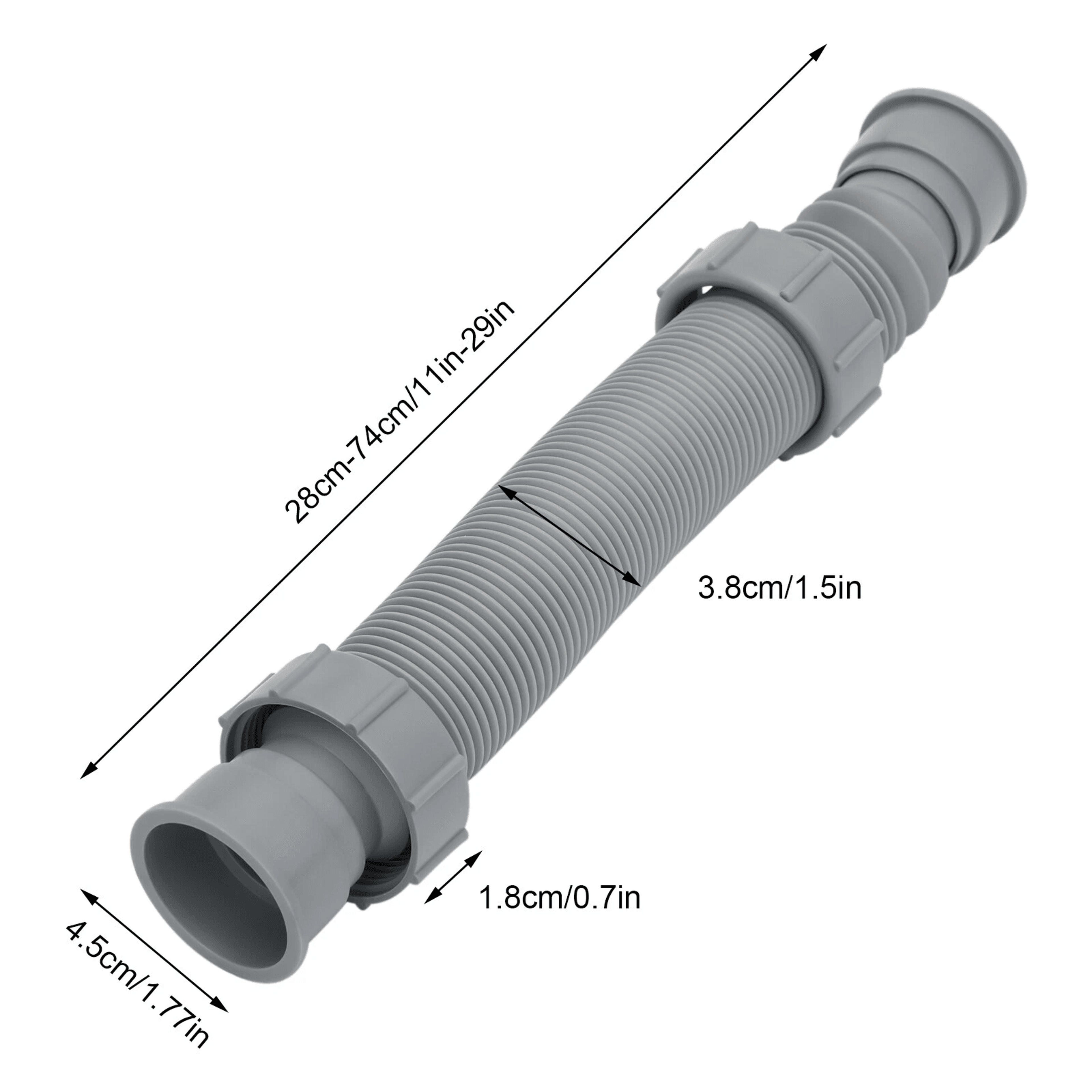 Premium Adjustable Flexible Sink Drain Pipe P Trap Expandable 11