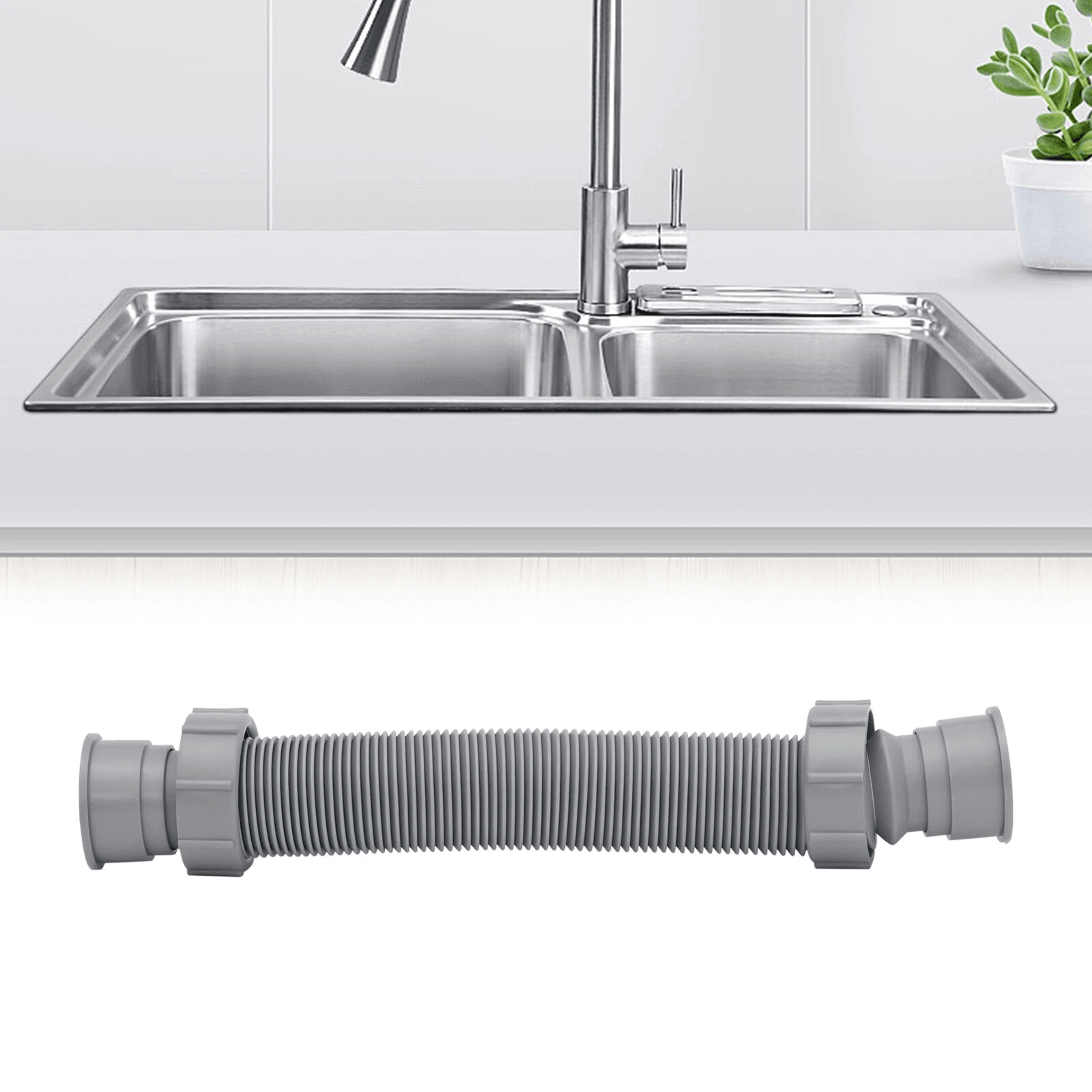 Premium Adjustable Flexible Sink Drain Pipe P Trap Expandable 13