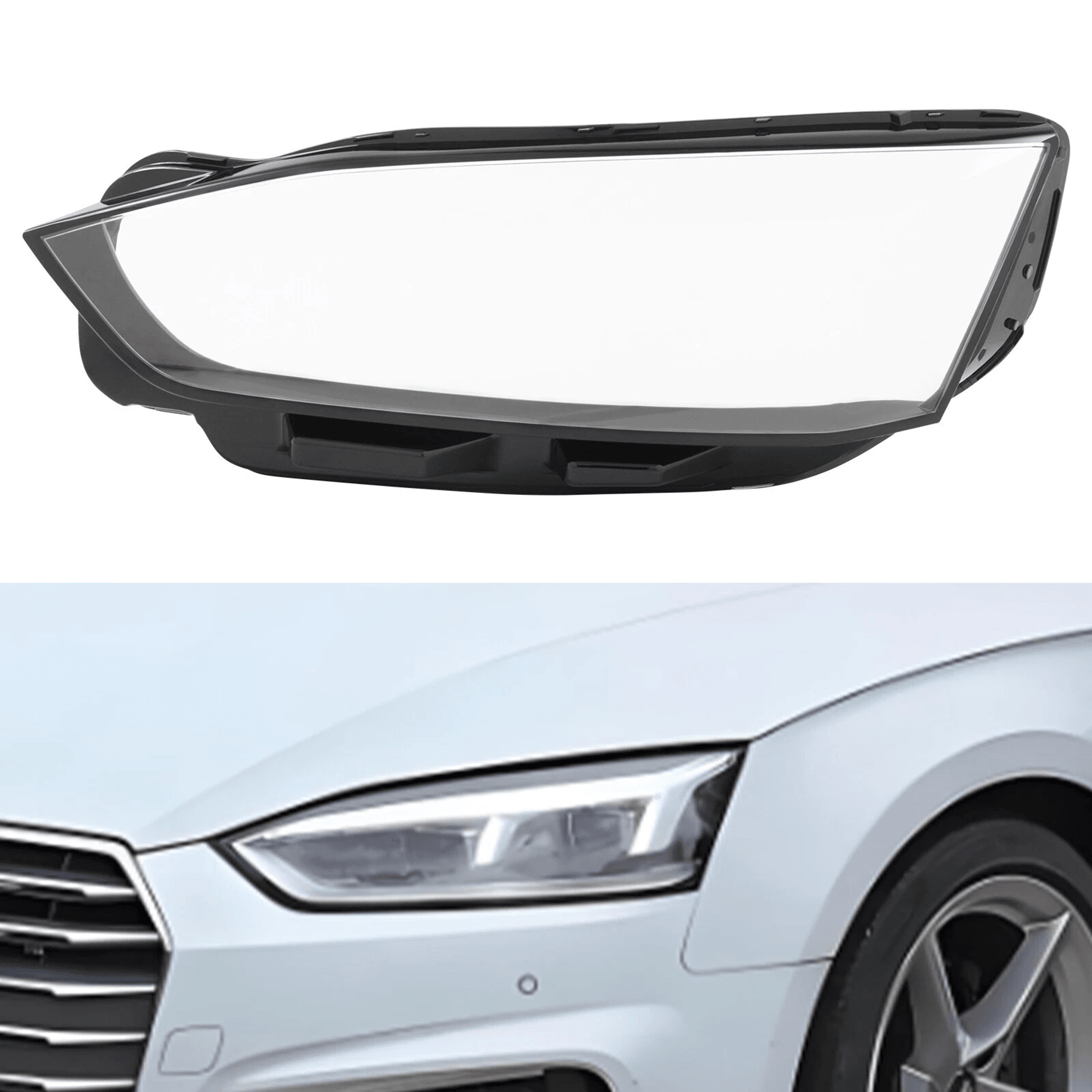 audi a5 s5 rs5 left headlight lens cover for models | clear car headlamp shell direct replacement