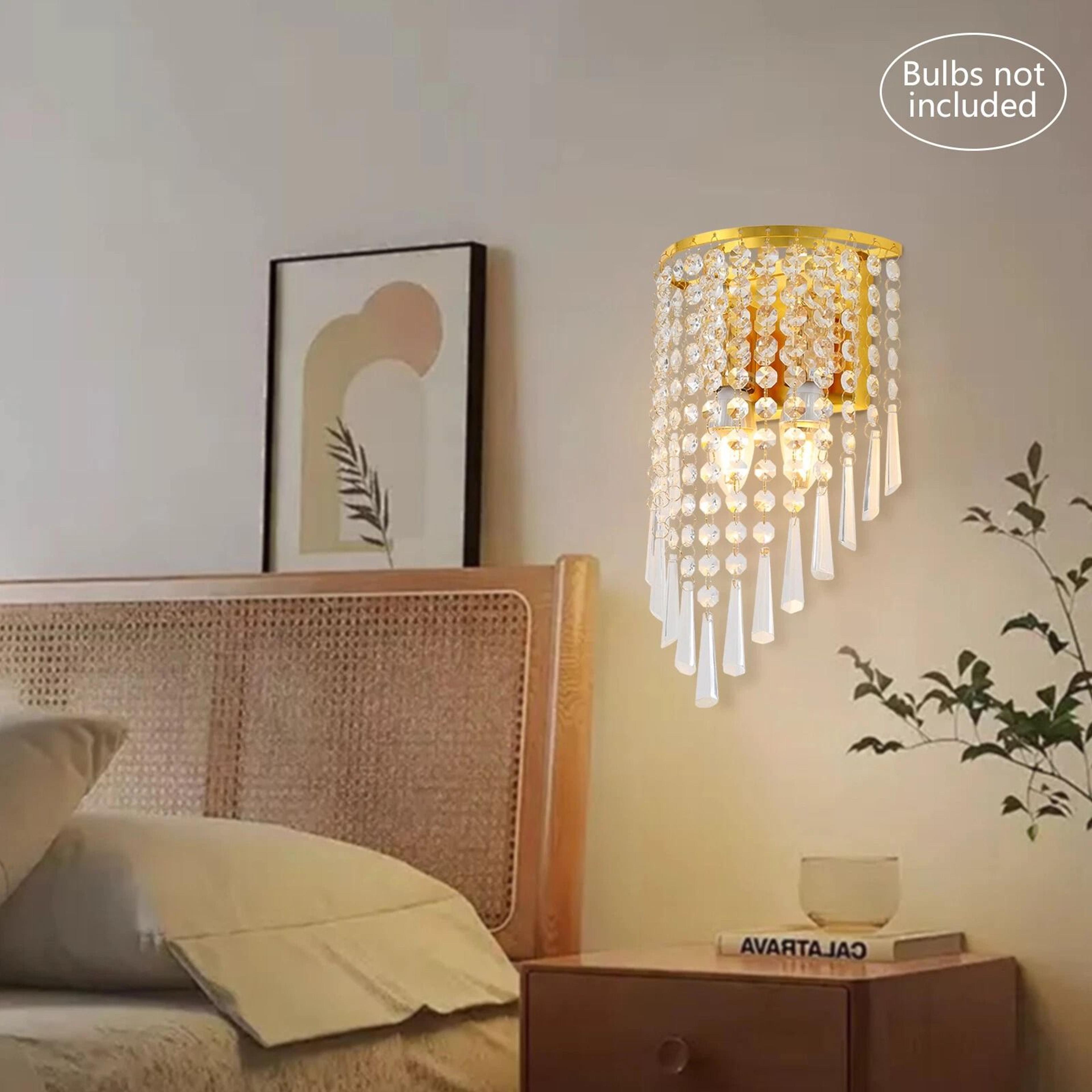 Modern Crystal Wall Sconce Indoor Lighting Fixture With Semicircle Design 6