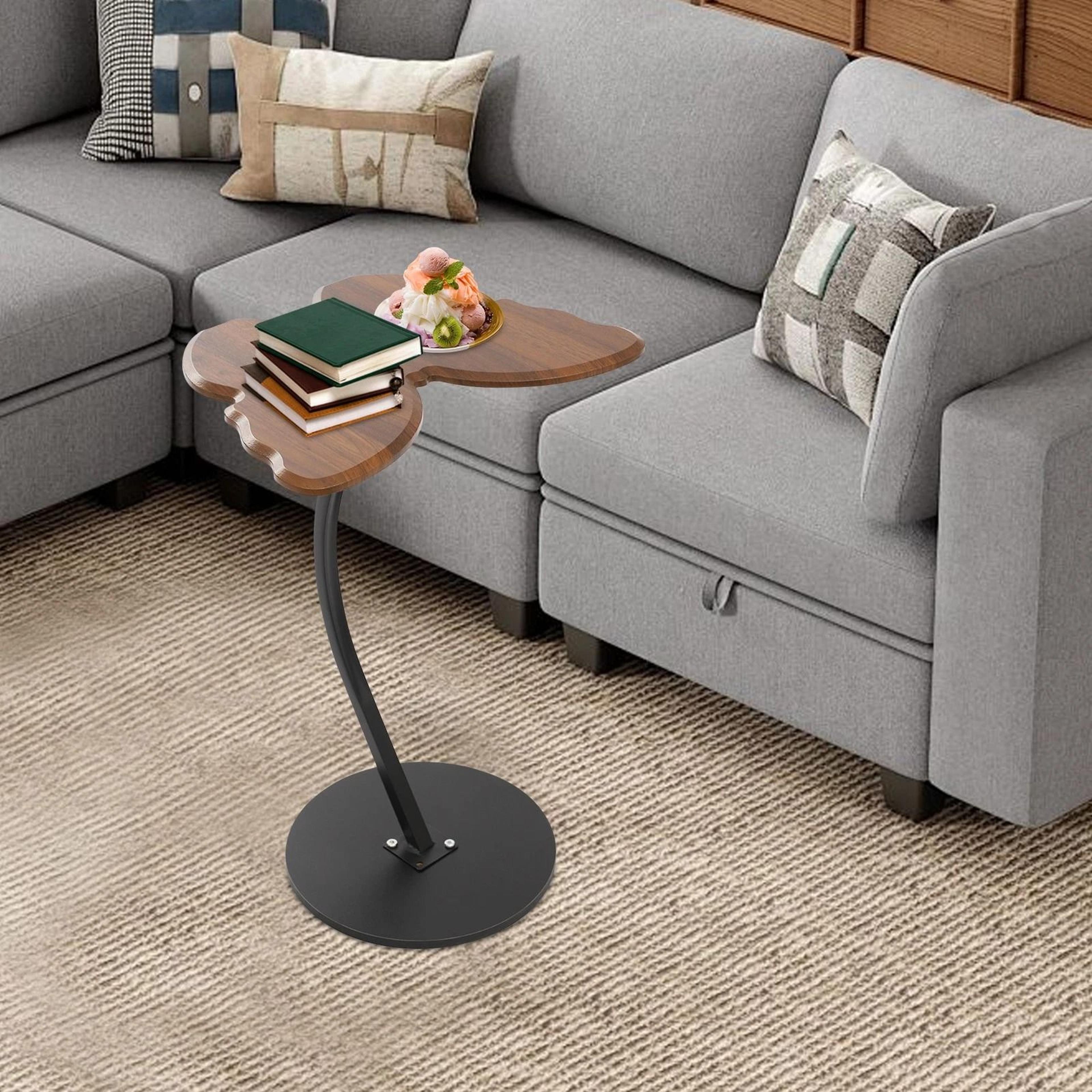 modern butterfly c shaped end table stylish compact accent table for living room & bedroom