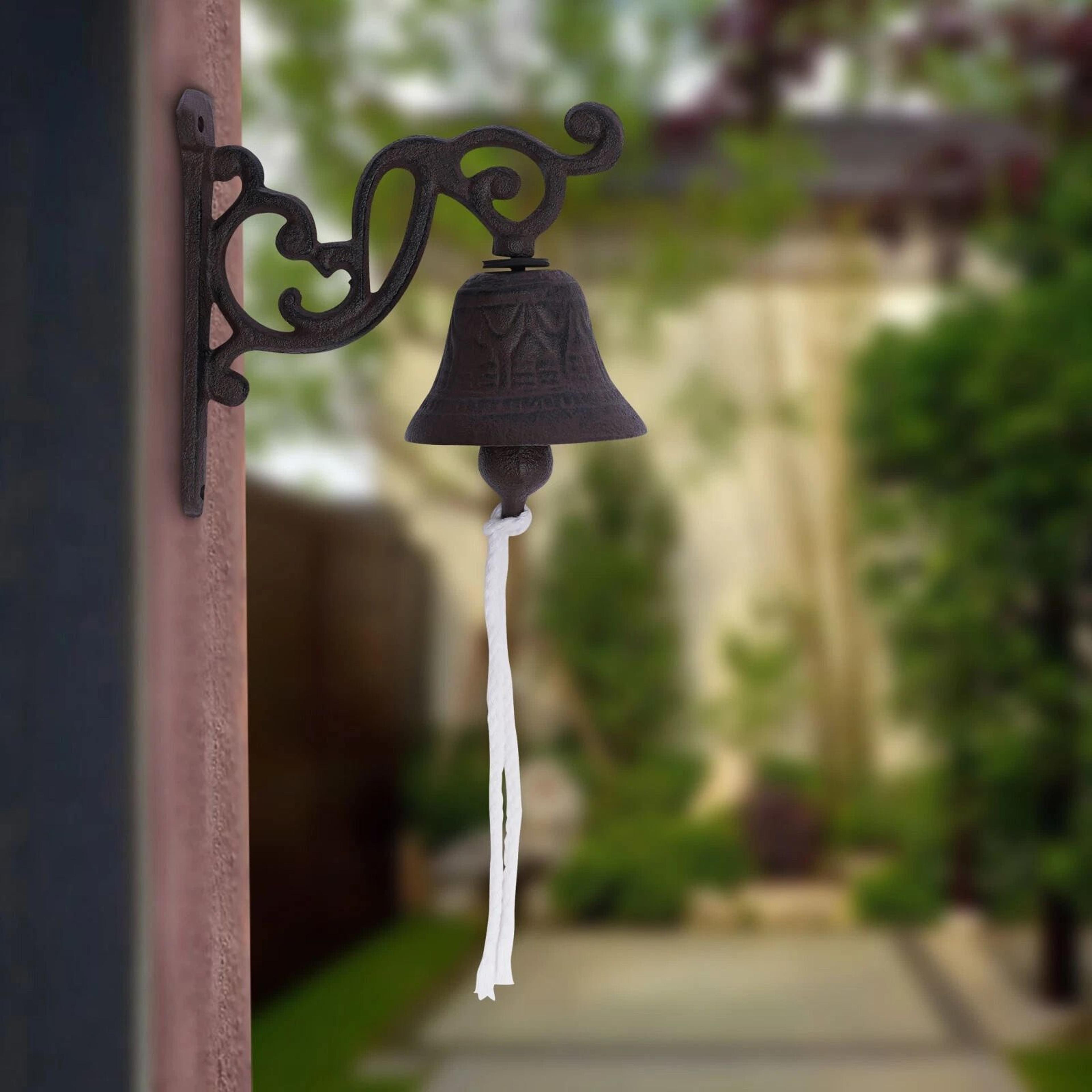 rustic farmhouse cast iron door bell vintage outdoor wall mounted bell for porch & entryway