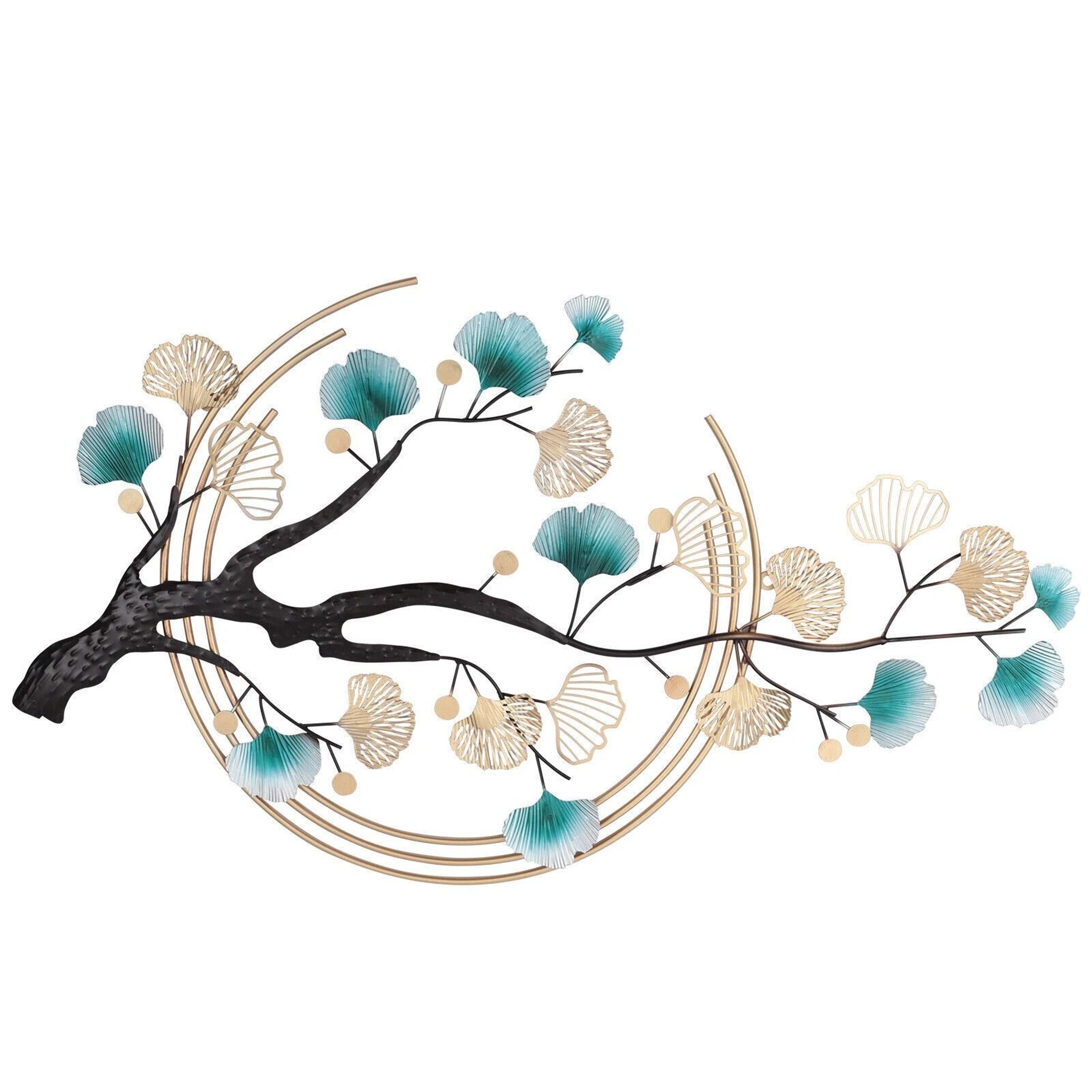 Ginkgo Leaf Wall Art Metal 3D Wall Sculpture For Luxury Home Decor 3