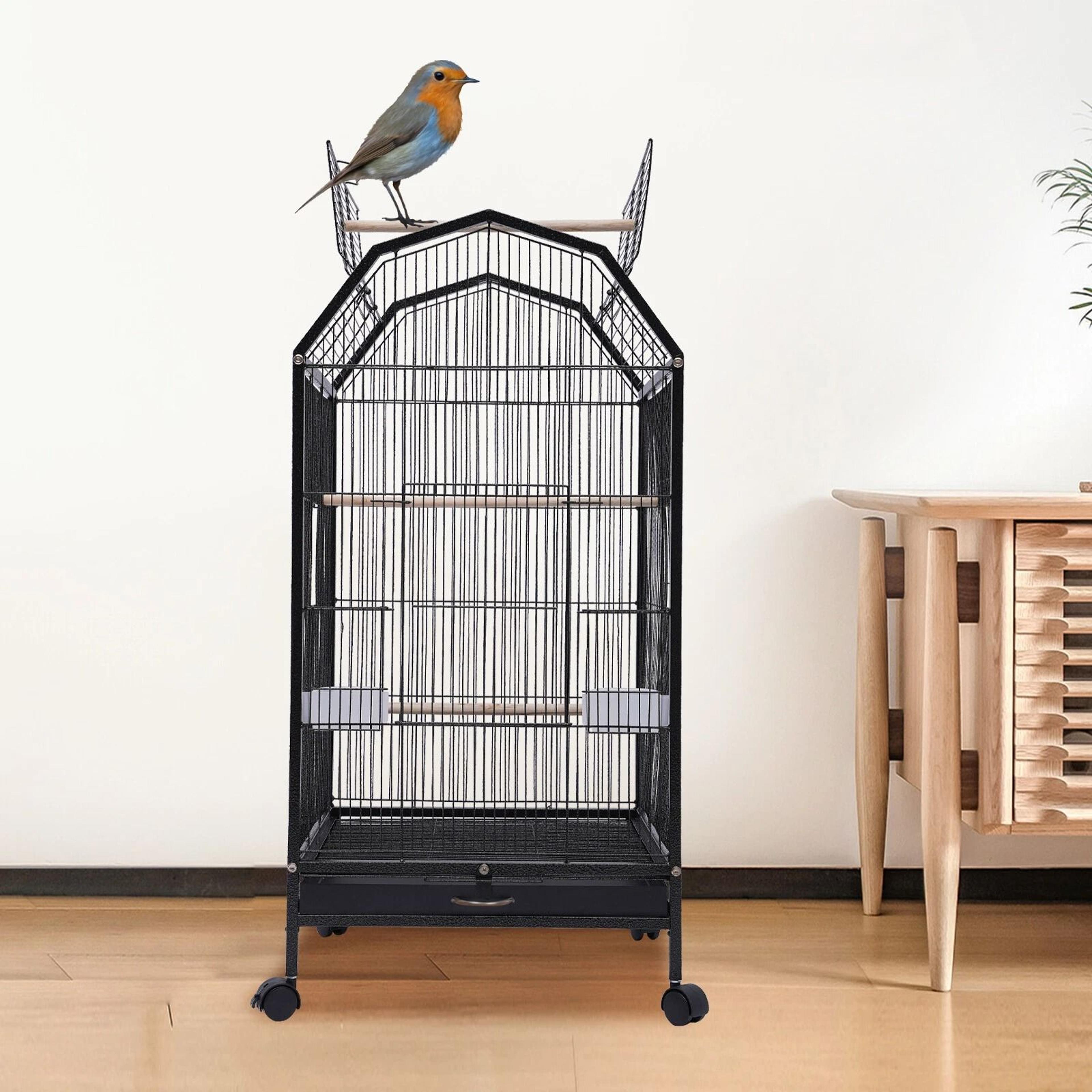 Large Bird Cage With Stand For Cockatiels Parakeets Finches 13