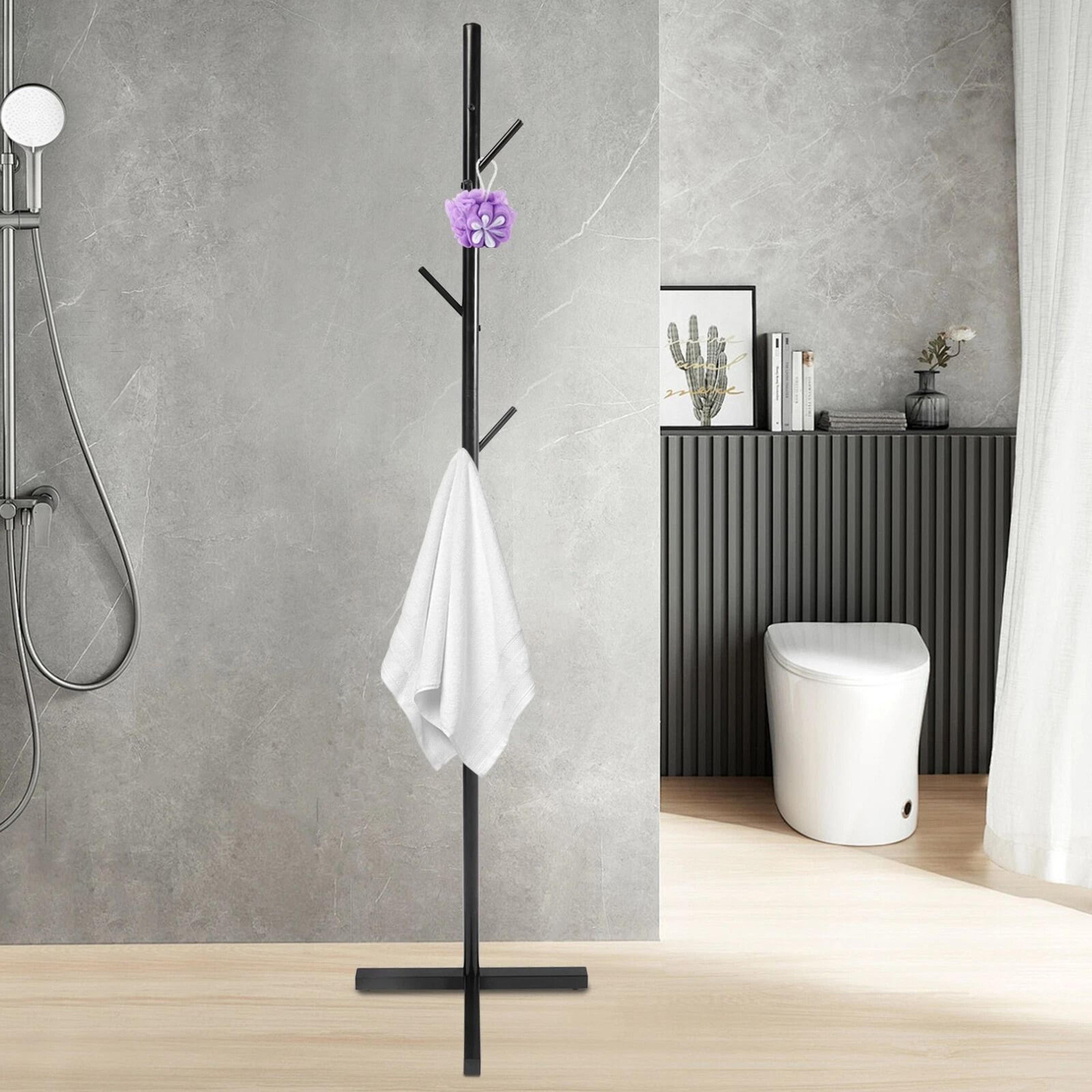 7 hook freestanding coat rack with umbrella holder for entryway storage