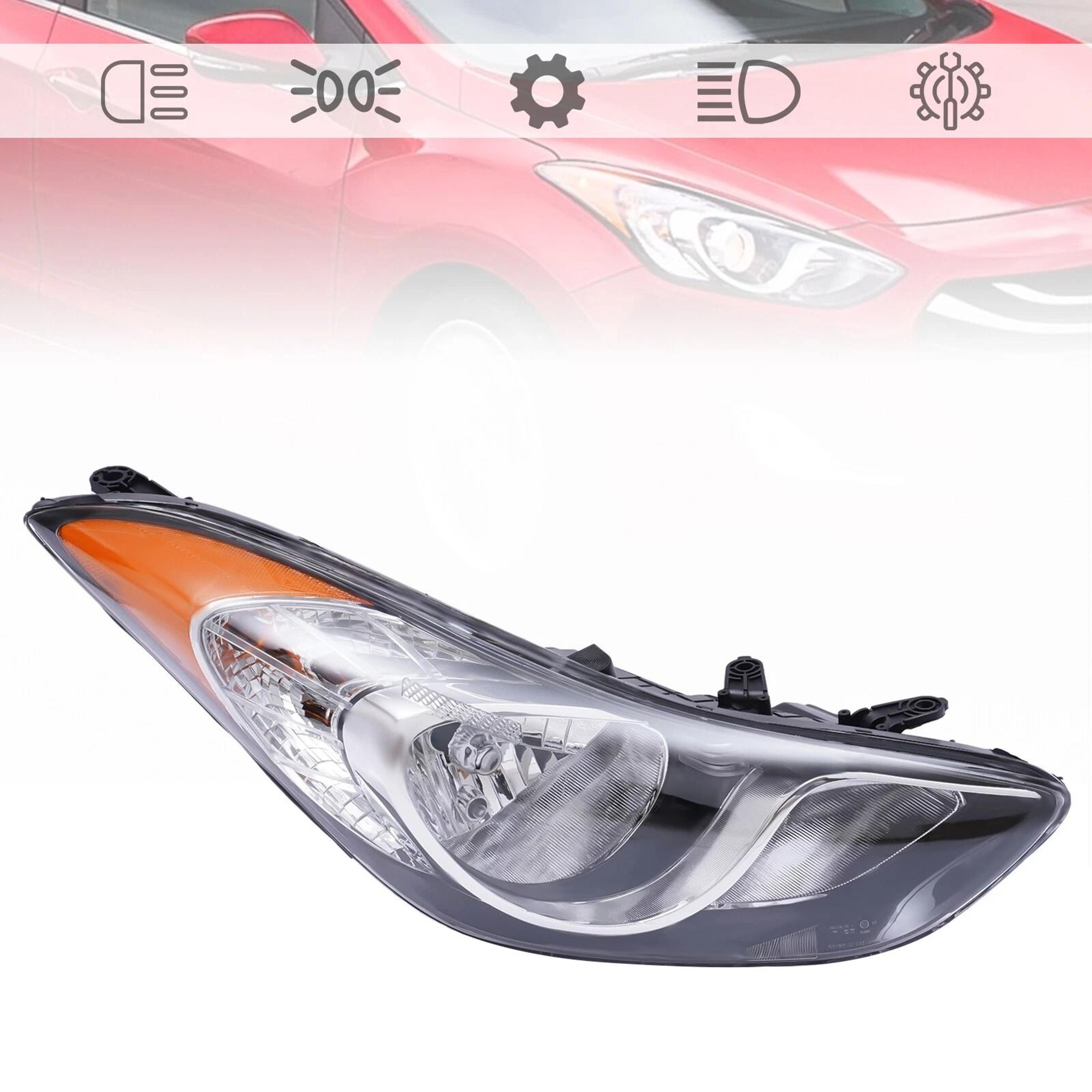 Hyundai Elantra Passenger Side Headlight Assembly Sedan 9