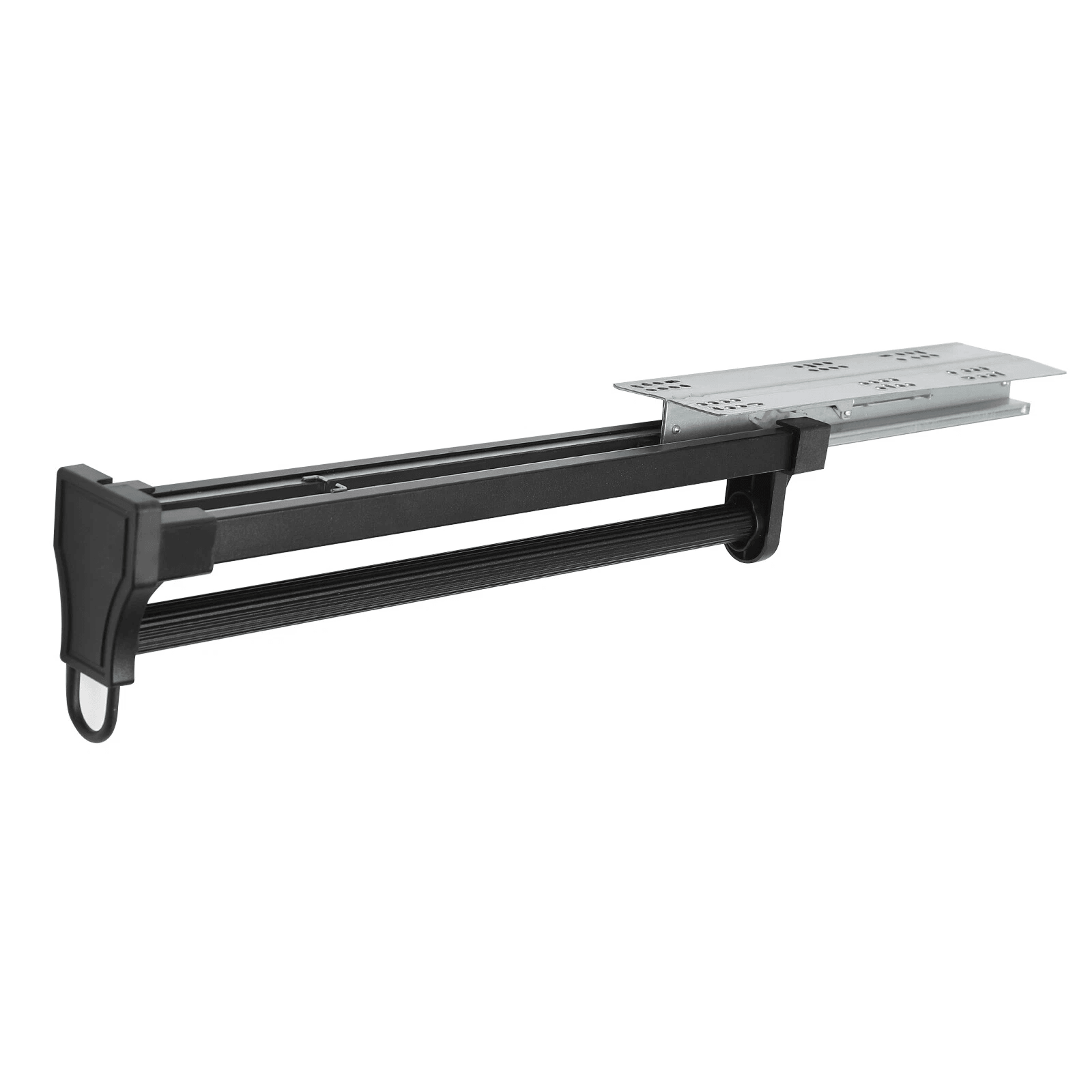 Adjustable Pull Out Closet Rod Black Wardrobe Clothes Hanger Rail 9