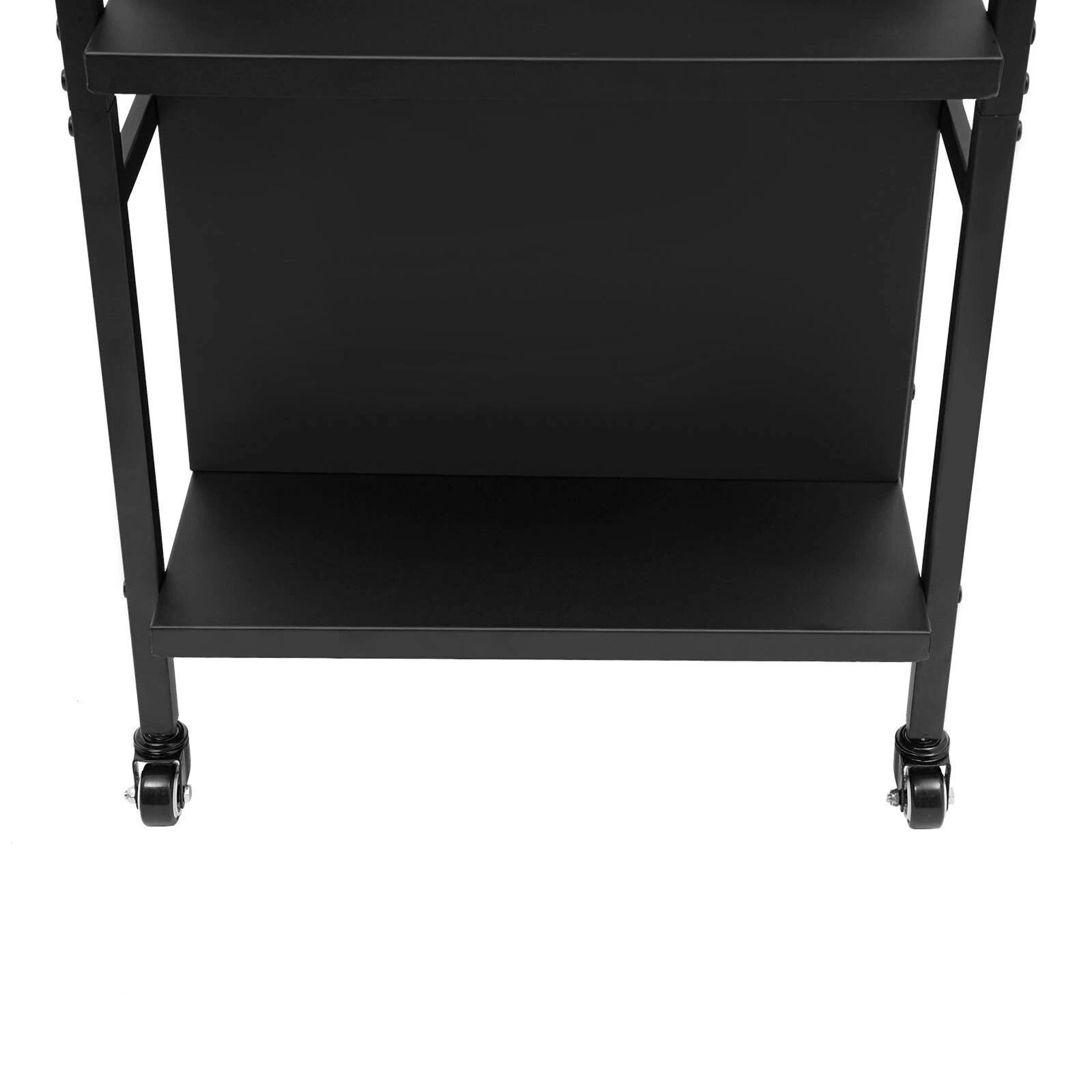 Rolling Library Book Cart With Wheels Double Sided Office Book Organizer 6