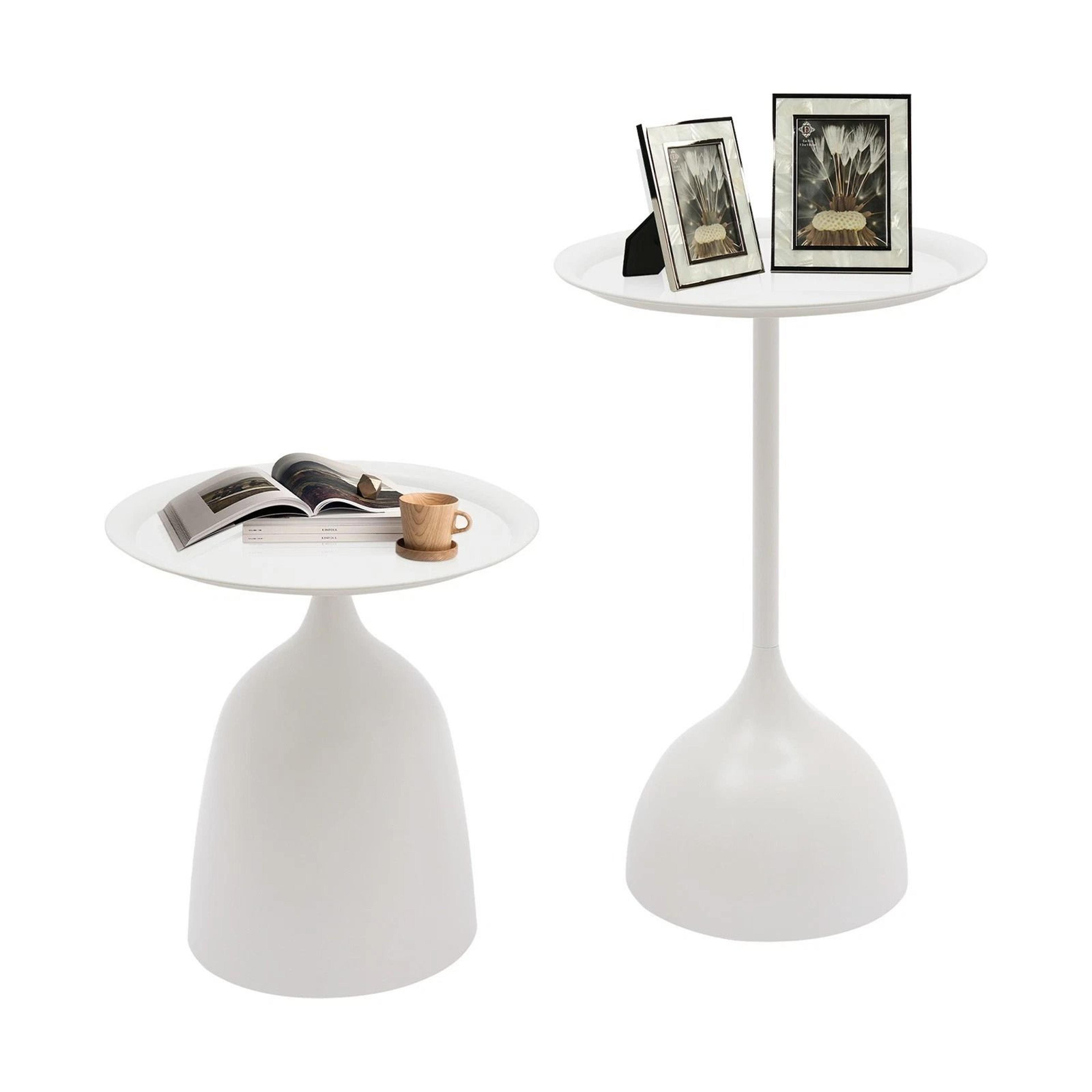 Modern Round Side Table Set With Pedestal End Tables For Sofa Bedside And Living Room 9
