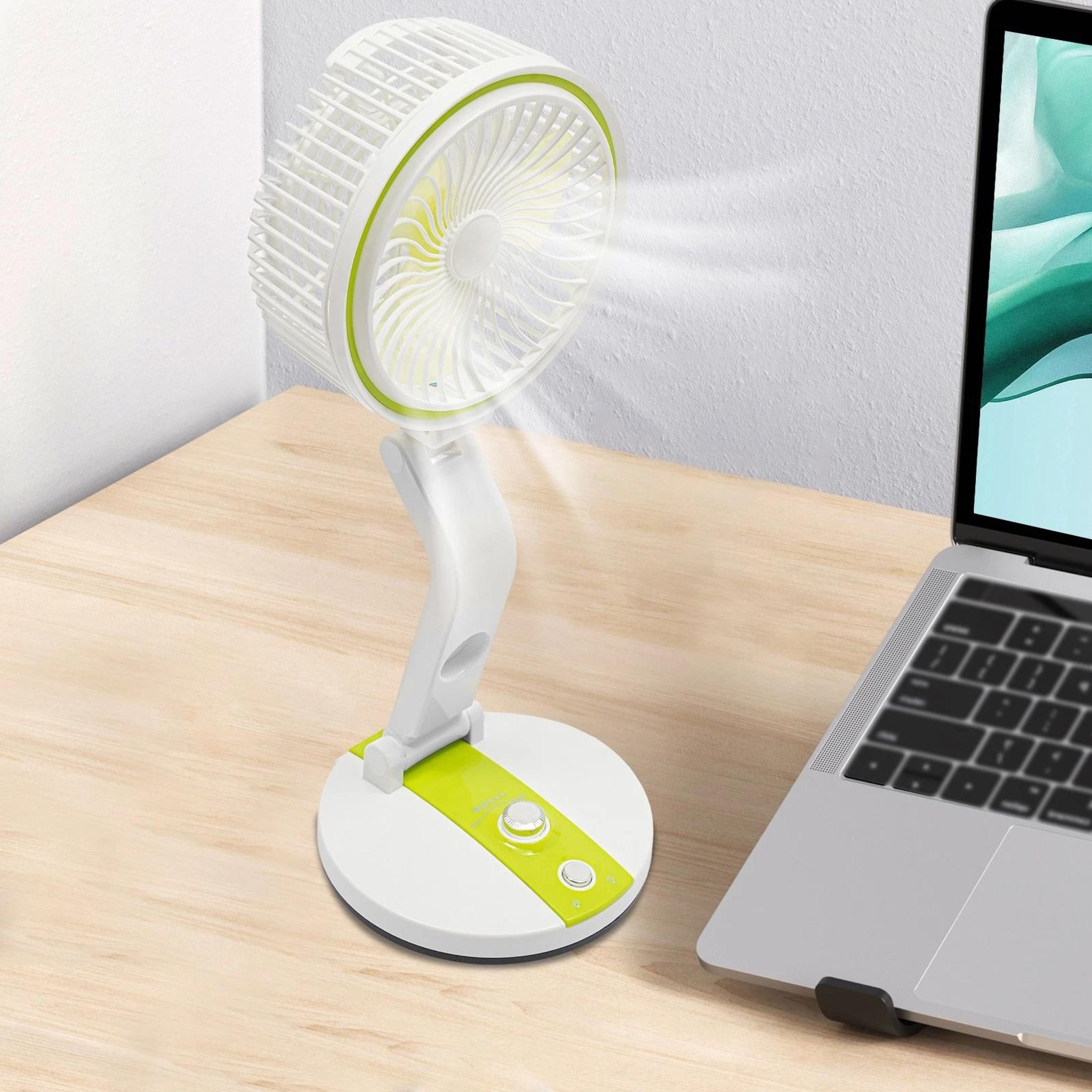 portable rechargeable solar power fan with led light adjustable coolings